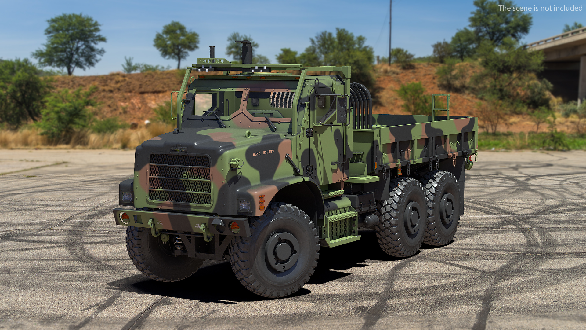 3D model Military Cargo Truck OshKosh MTVR MK23 Rigged