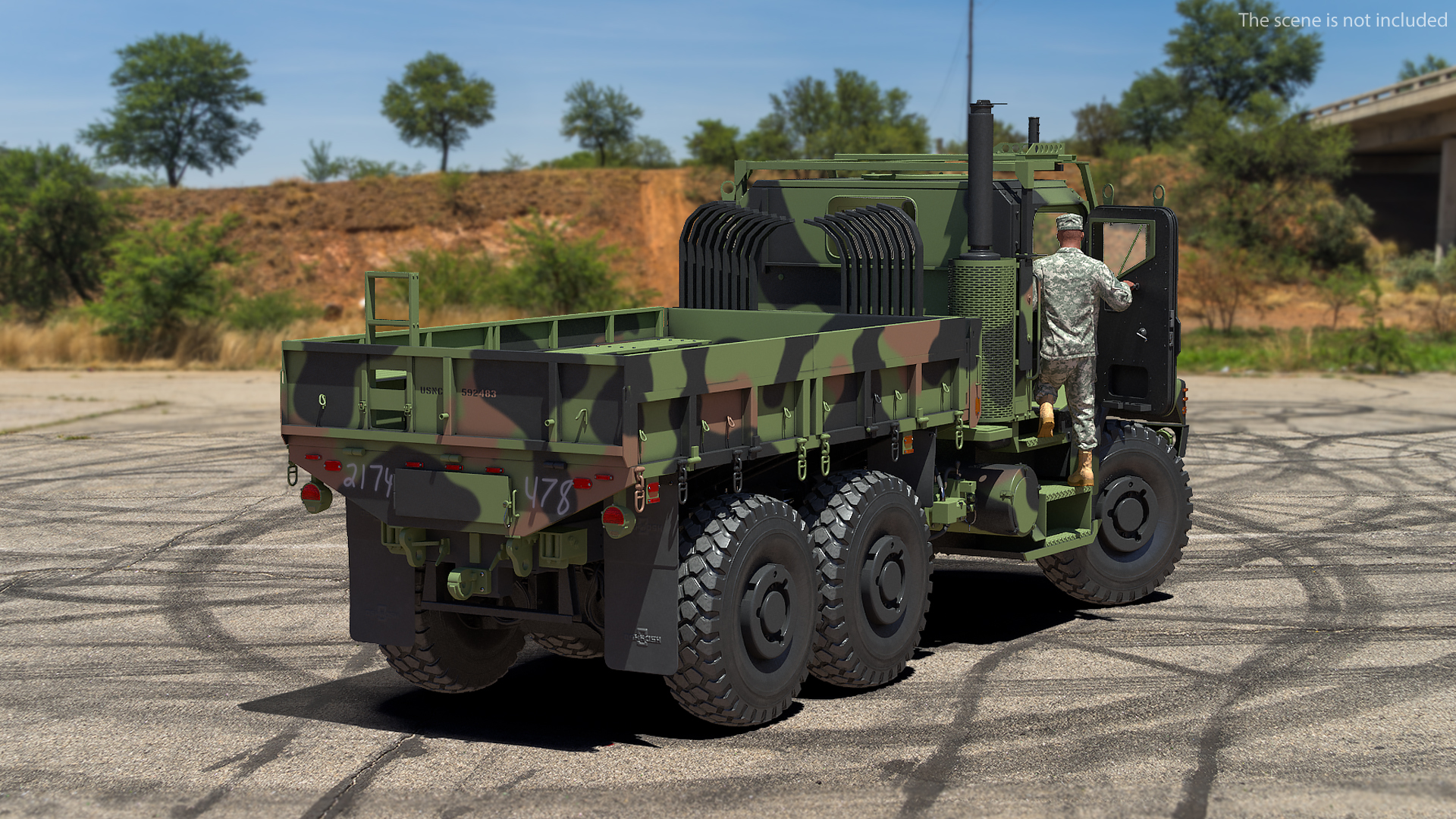 3D model Military Cargo Truck OshKosh MTVR MK23 Rigged