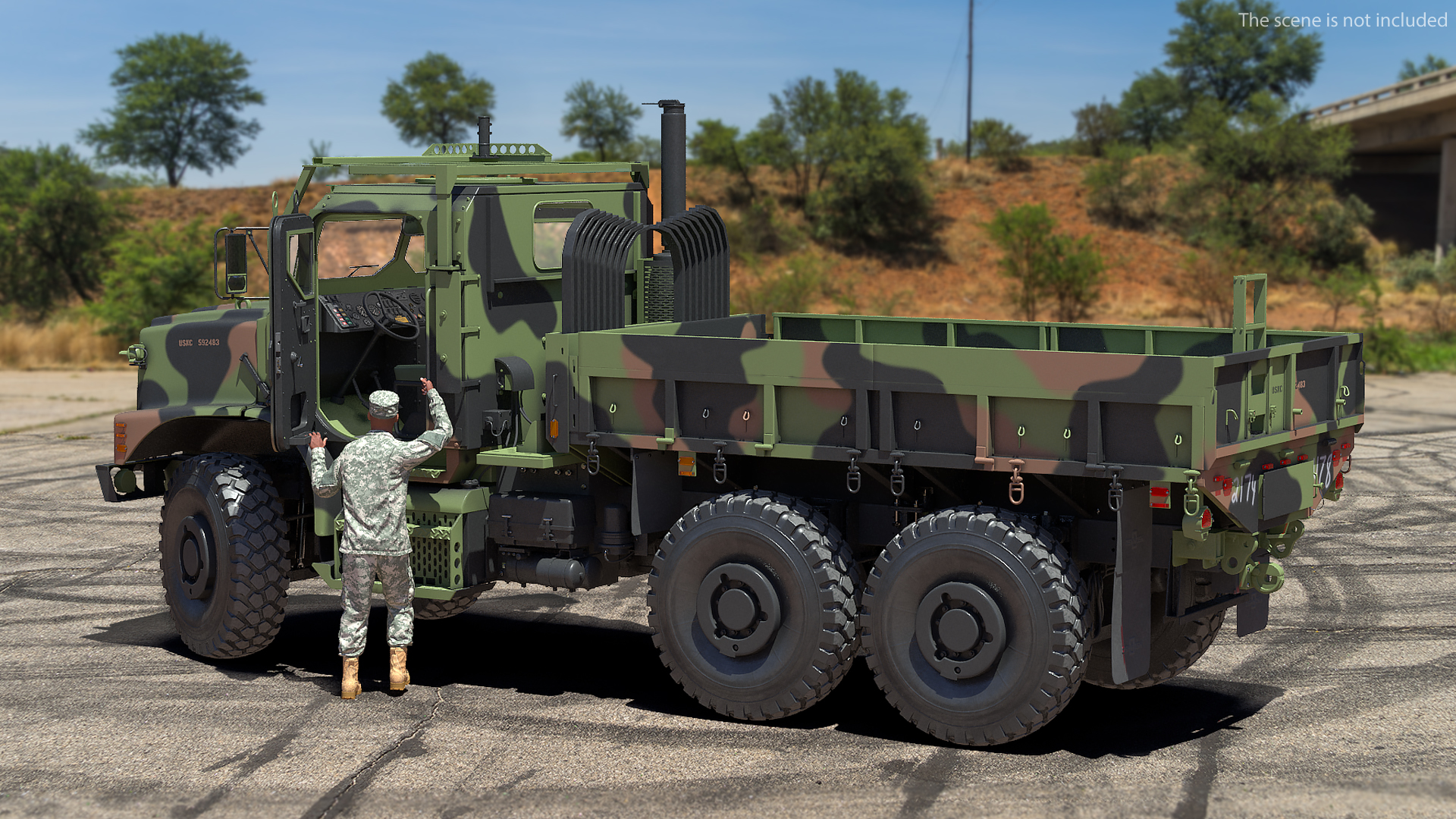 3D model Military Cargo Truck OshKosh MTVR MK23 Rigged