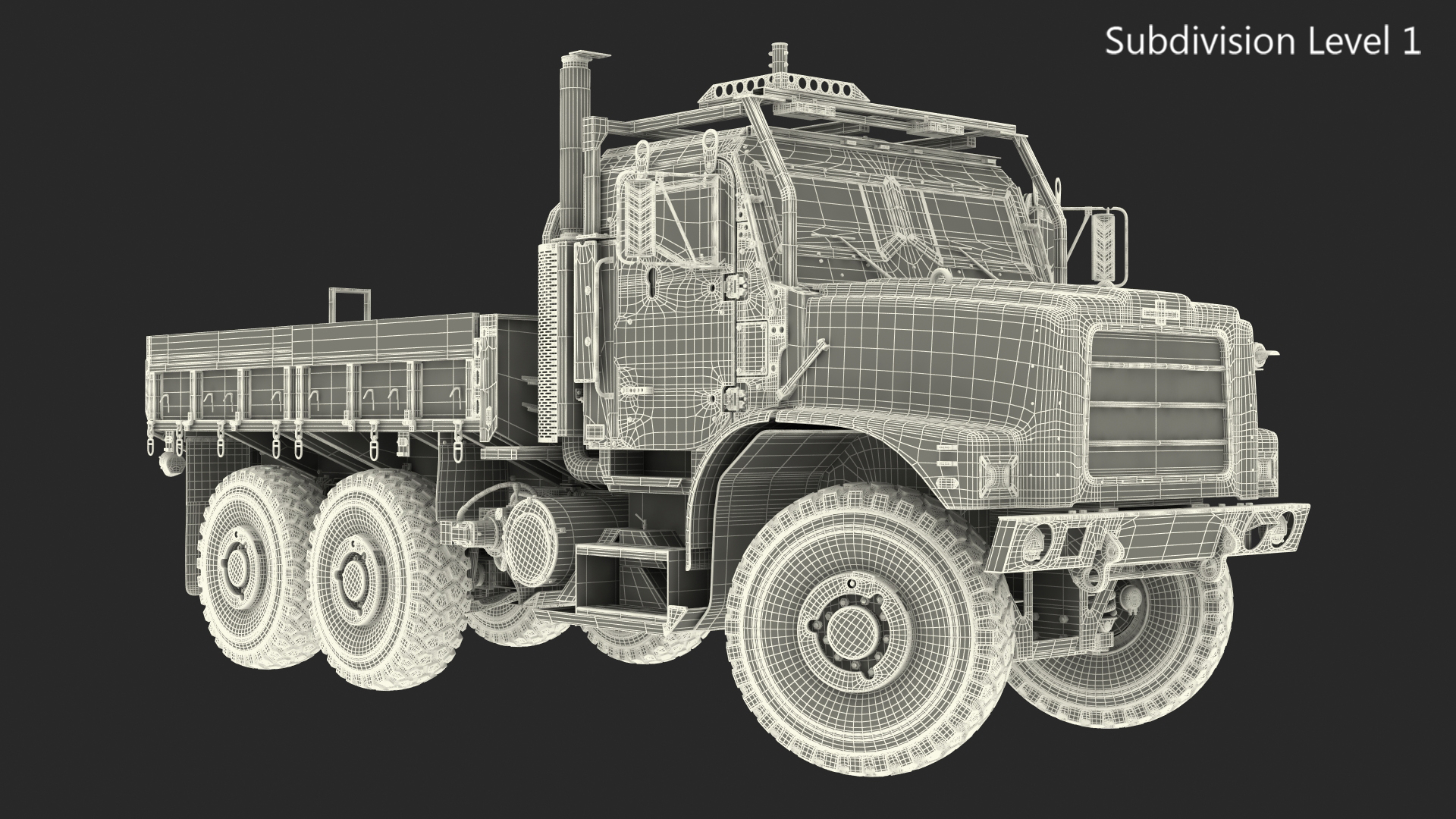 3D model Military Cargo Truck OshKosh MTVR MK23 Rigged