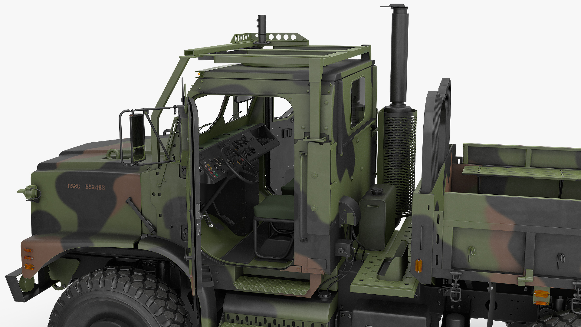 3D model Military Cargo Truck OshKosh MTVR MK23 Rigged