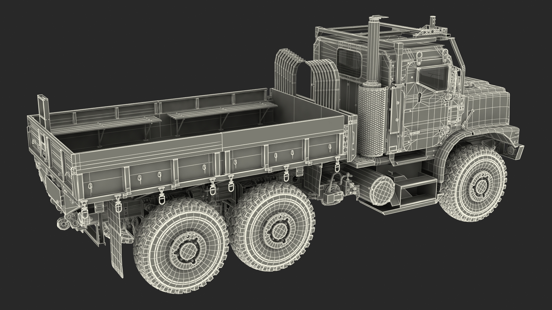 3D model Military Cargo Truck OshKosh MTVR MK23 Rigged