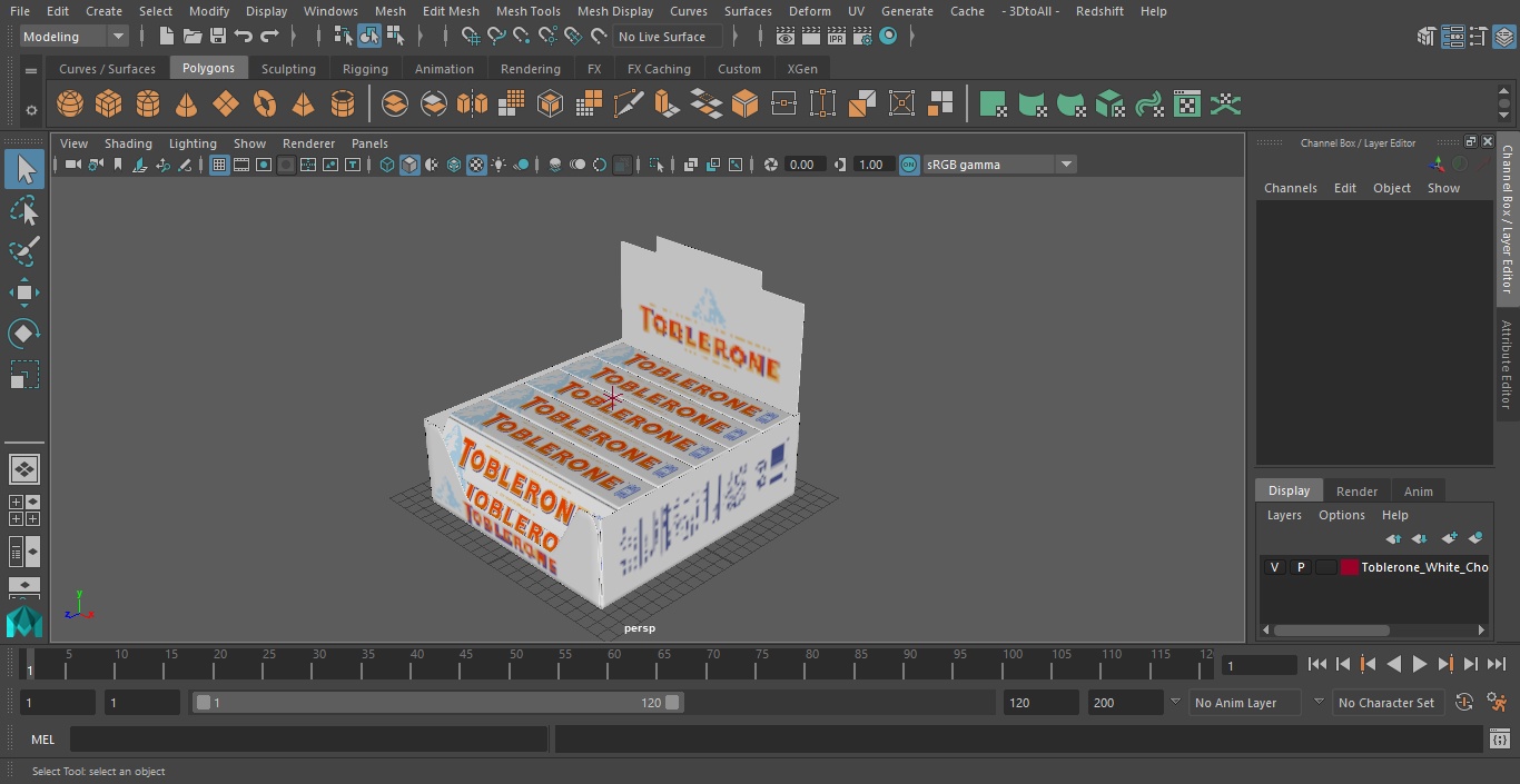 3D model Toblerone White Chocolates Box