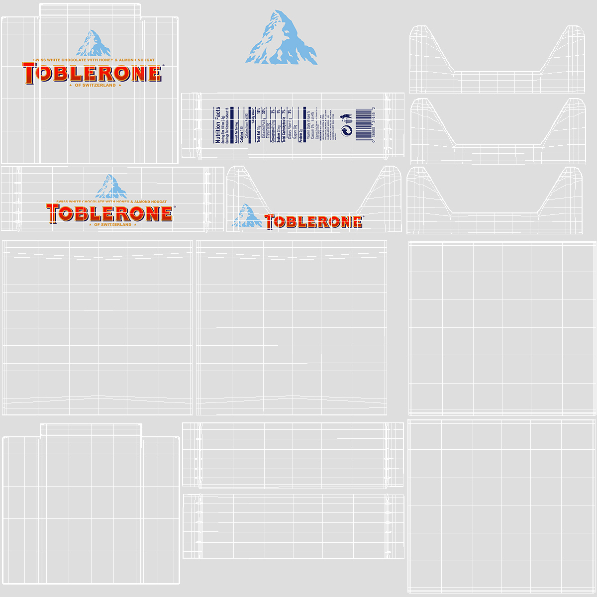 3D model Toblerone White Chocolates Box