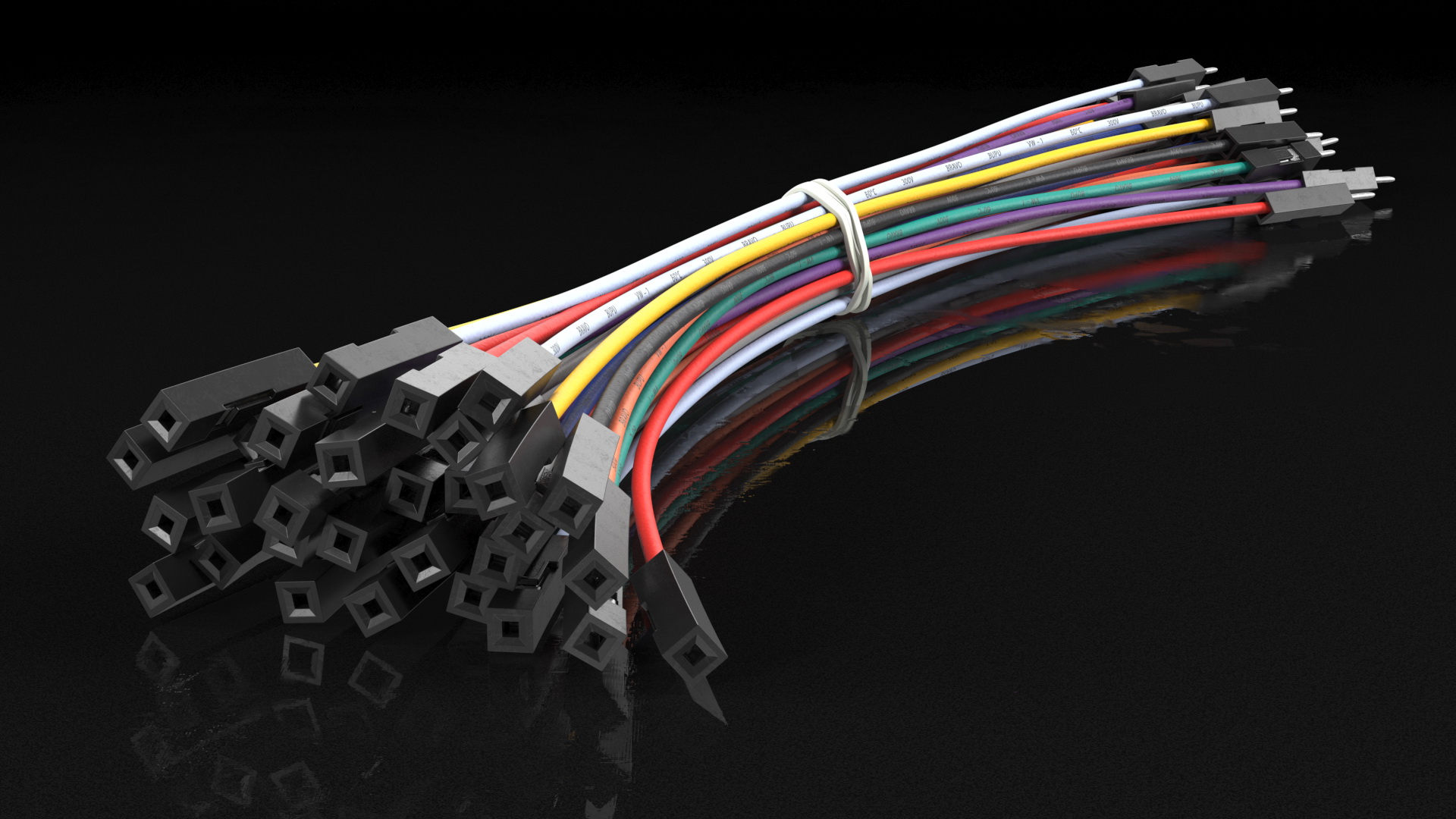 Jumper Wires Bundle Multicolored 3D