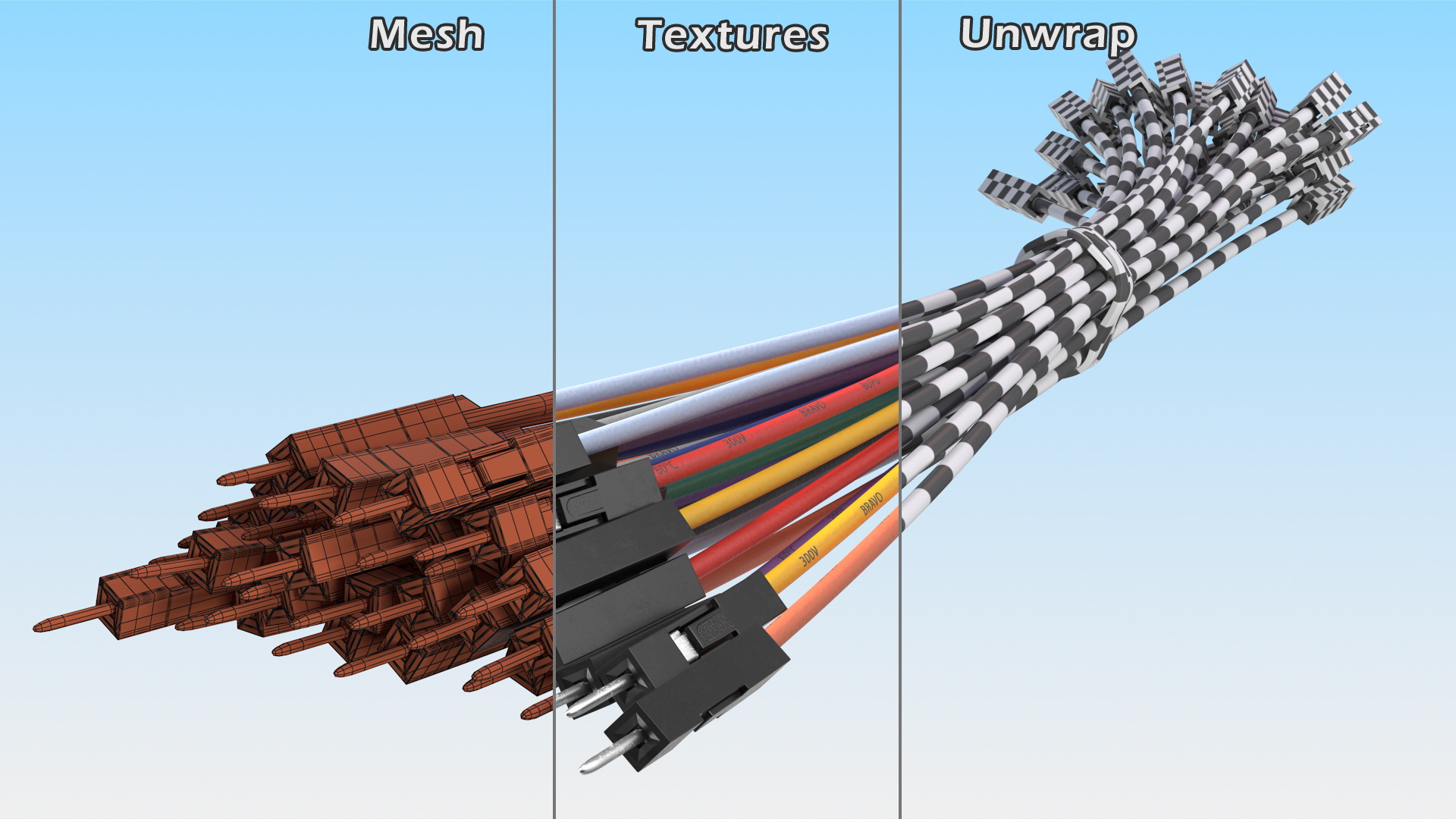 Jumper Wires Bundle Multicolored 3D