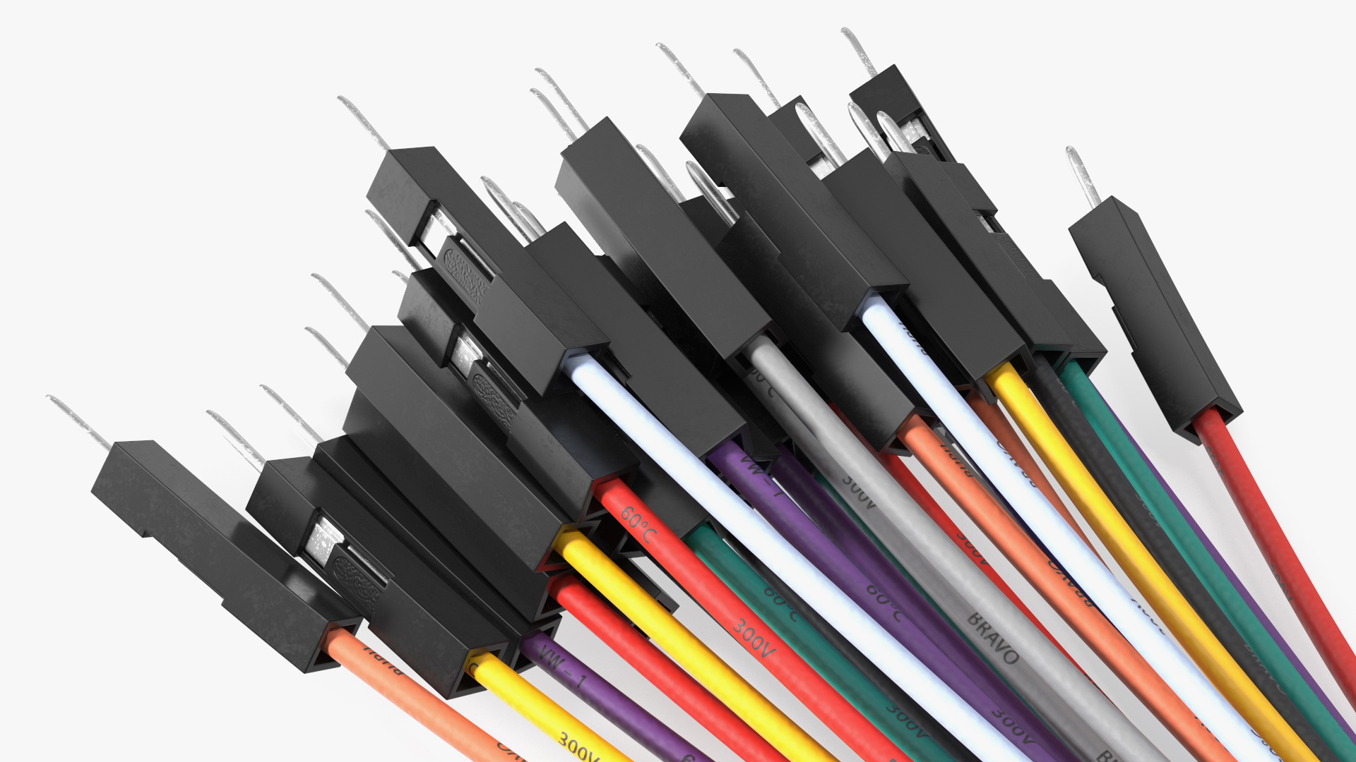Jumper Wires Bundle Multicolored 3D