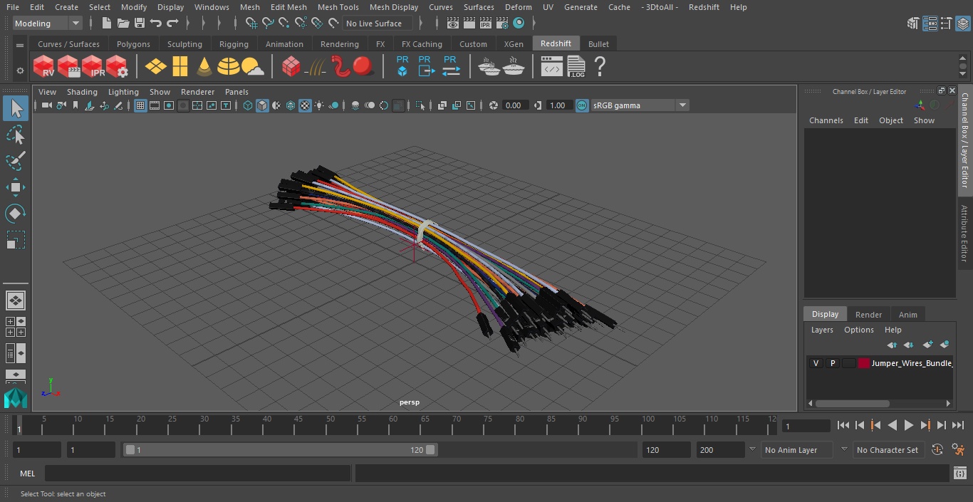 Jumper Wires Bundle Multicolored 3D