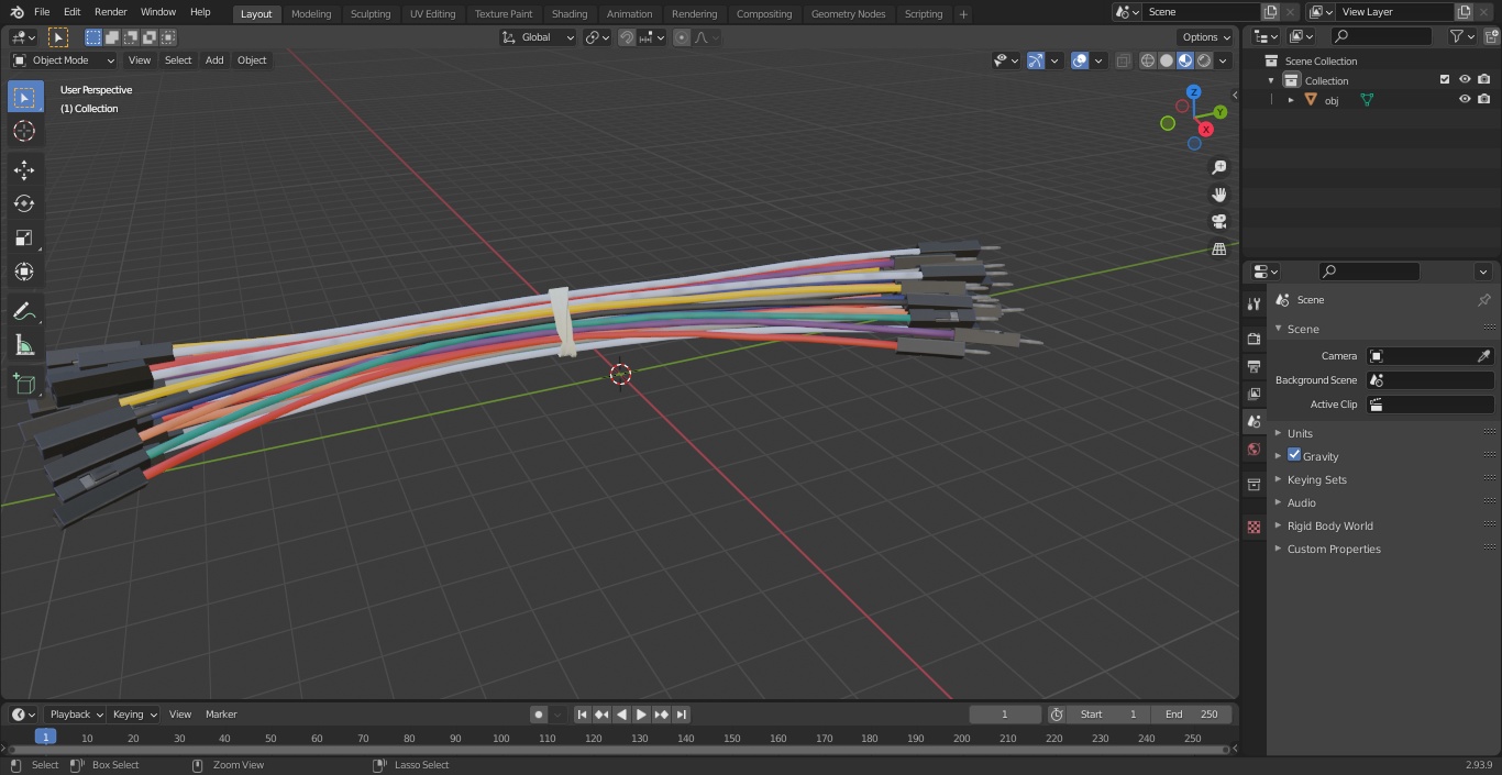 Jumper Wires Bundle Multicolored 3D