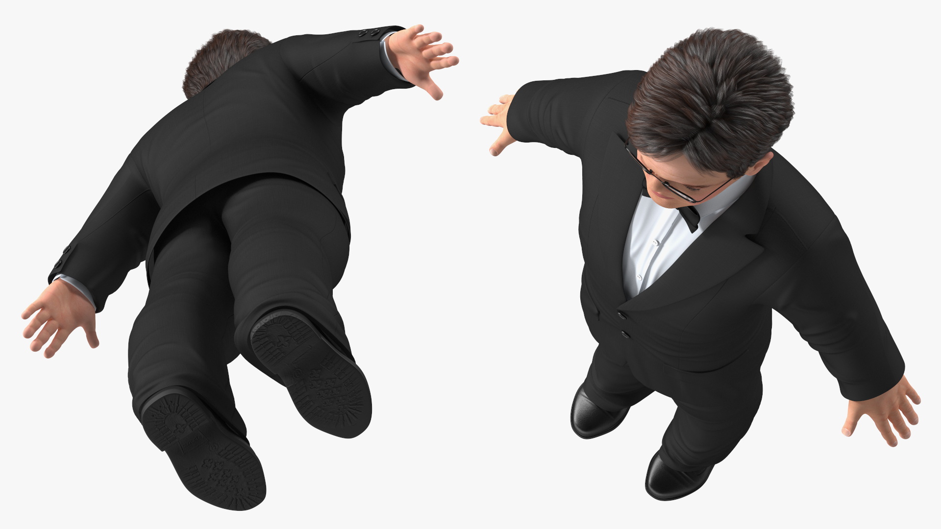3D model Character Dwarf Man Wearing Formal Suit Rigged for Cinema 4D