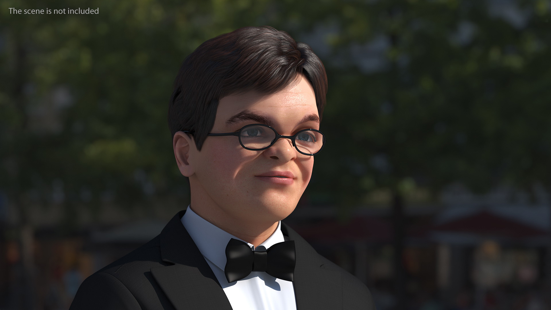 3D model Character Dwarf Man Wearing Formal Suit Rigged for Cinema 4D