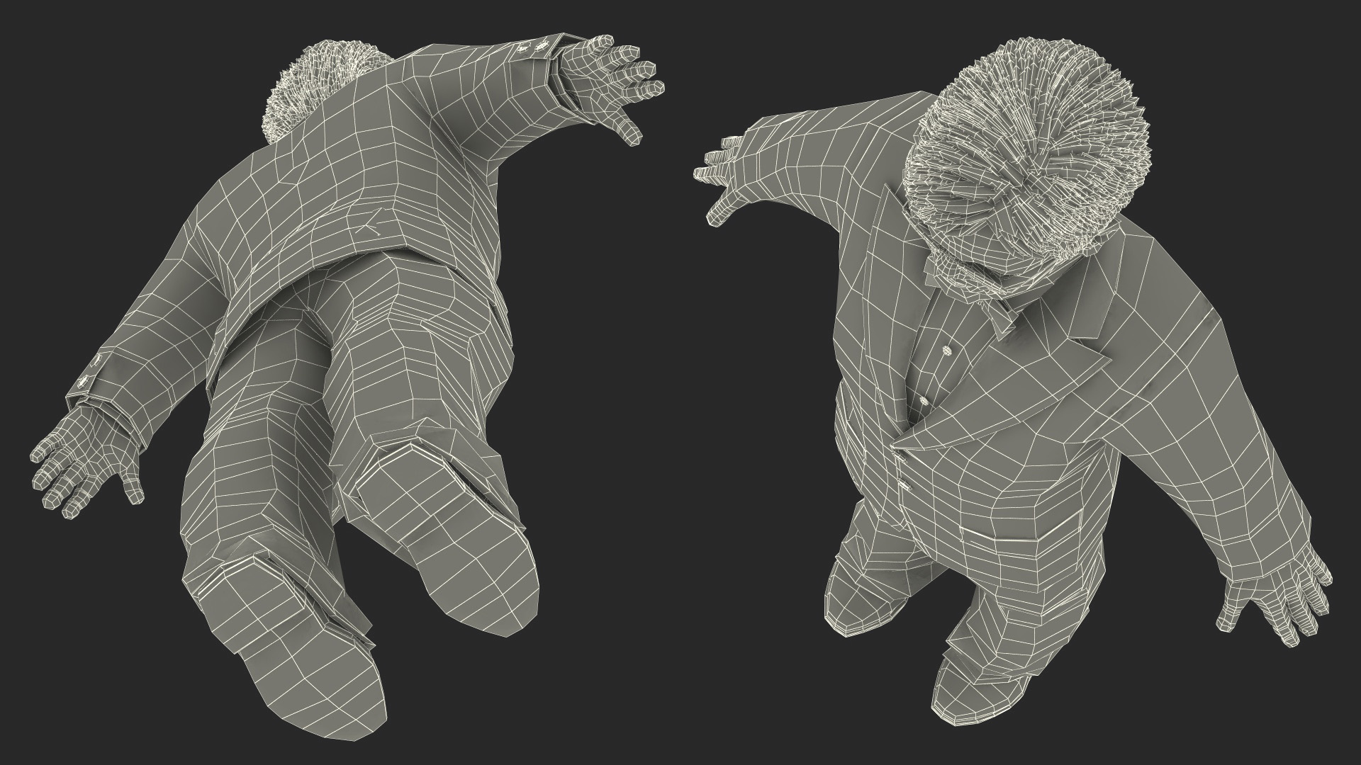 3D model Character Dwarf Man Wearing Formal Suit Rigged for Cinema 4D