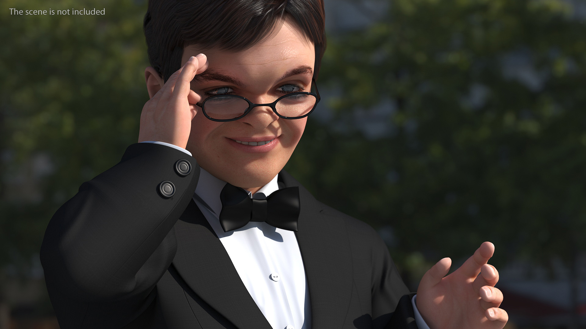 3D model Character Dwarf Man Wearing Formal Suit Rigged for Cinema 4D