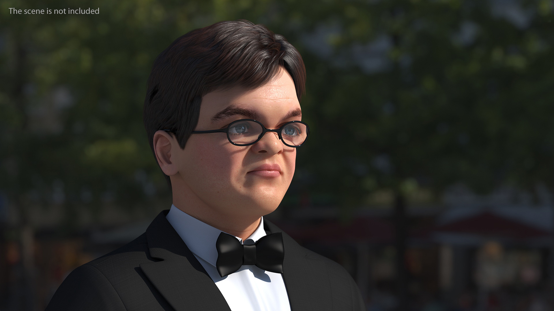 3D model Character Dwarf Man Wearing Formal Suit Rigged for Cinema 4D