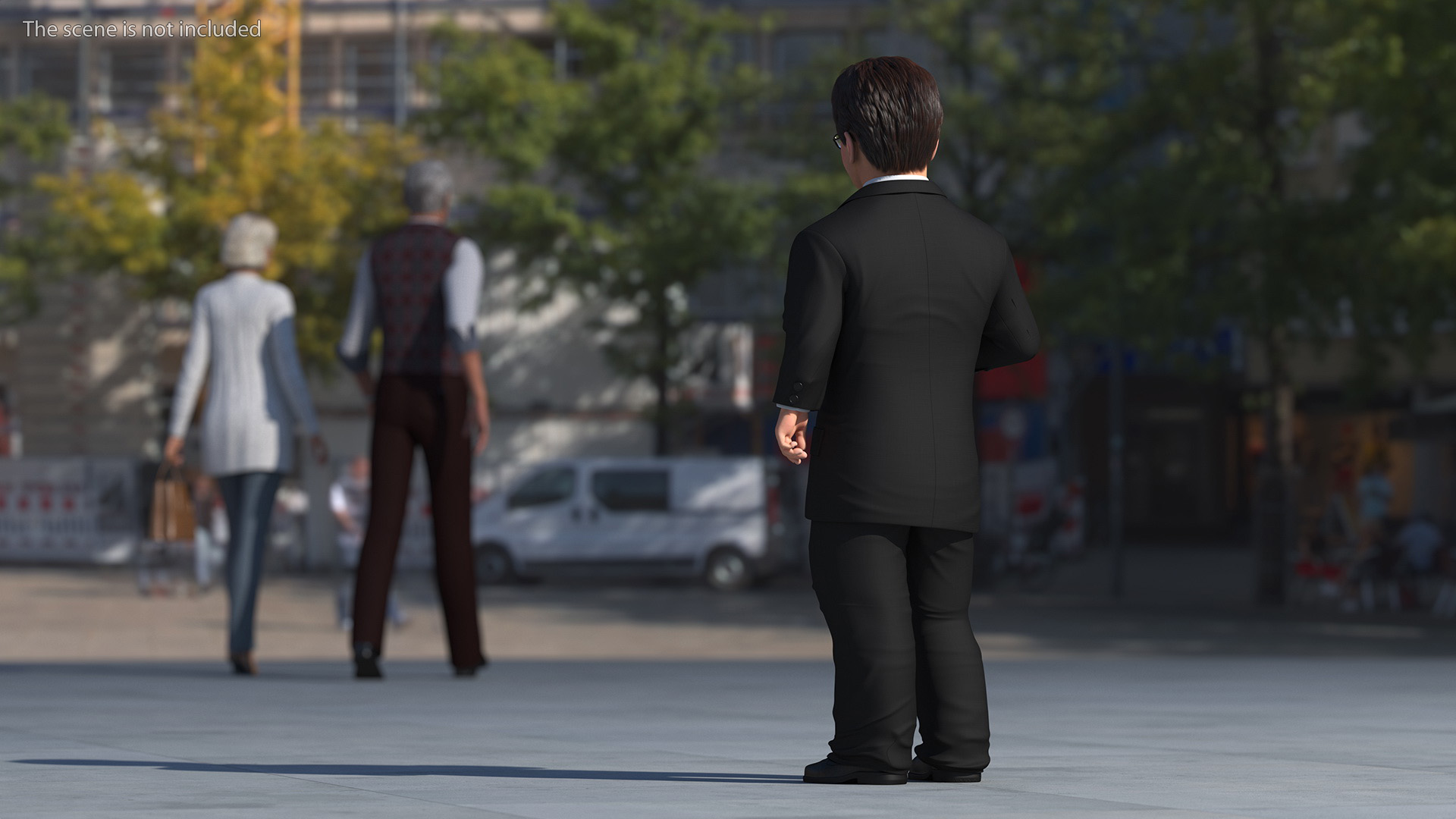 3D model Character Dwarf Man Wearing Formal Suit Rigged for Cinema 4D