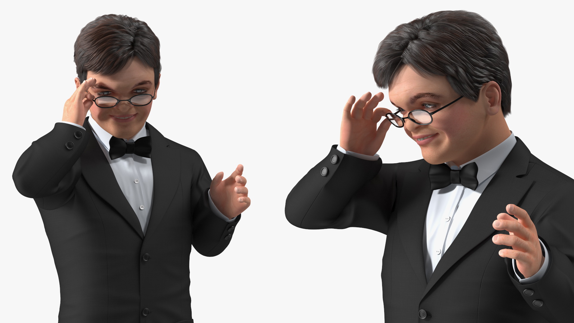 3D model Character Dwarf Man Wearing Formal Suit Rigged for Cinema 4D