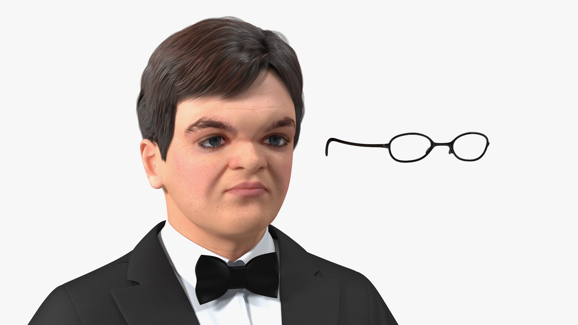 3D model Character Dwarf Man Wearing Formal Suit Rigged for Cinema 4D