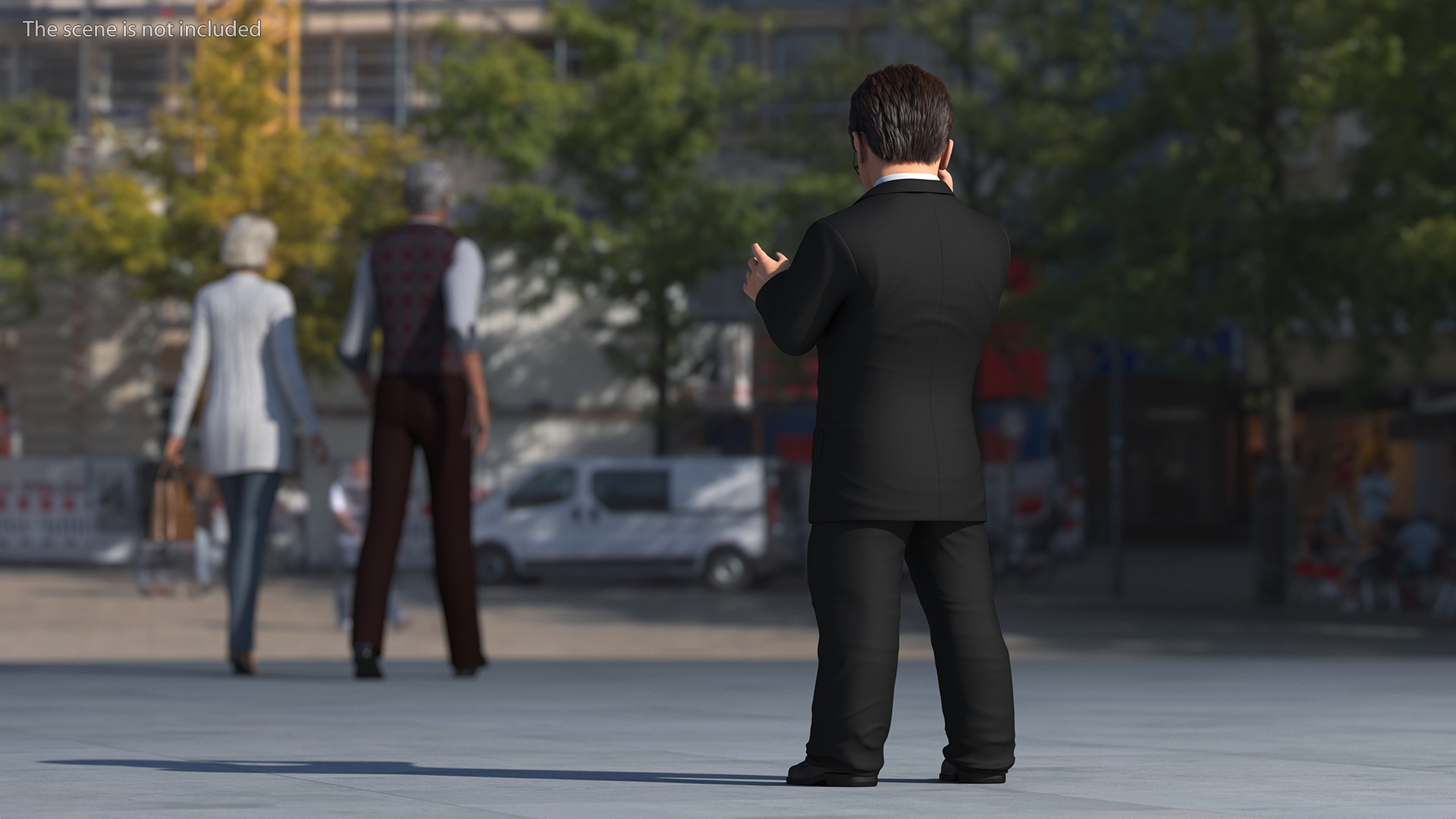 3D model Character Dwarf Man Wearing Formal Suit Rigged for Cinema 4D