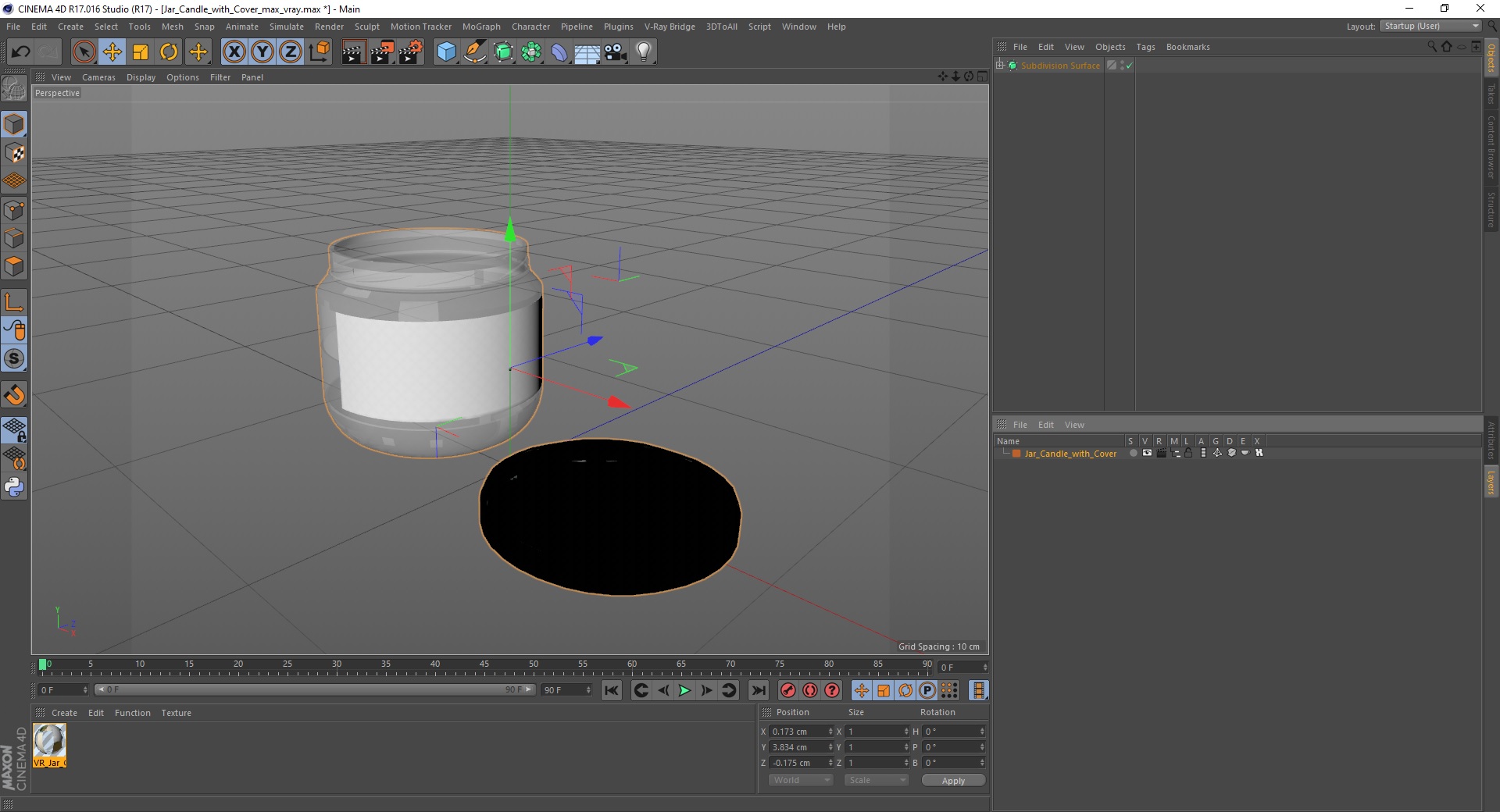 3D Jar Candle with Cover