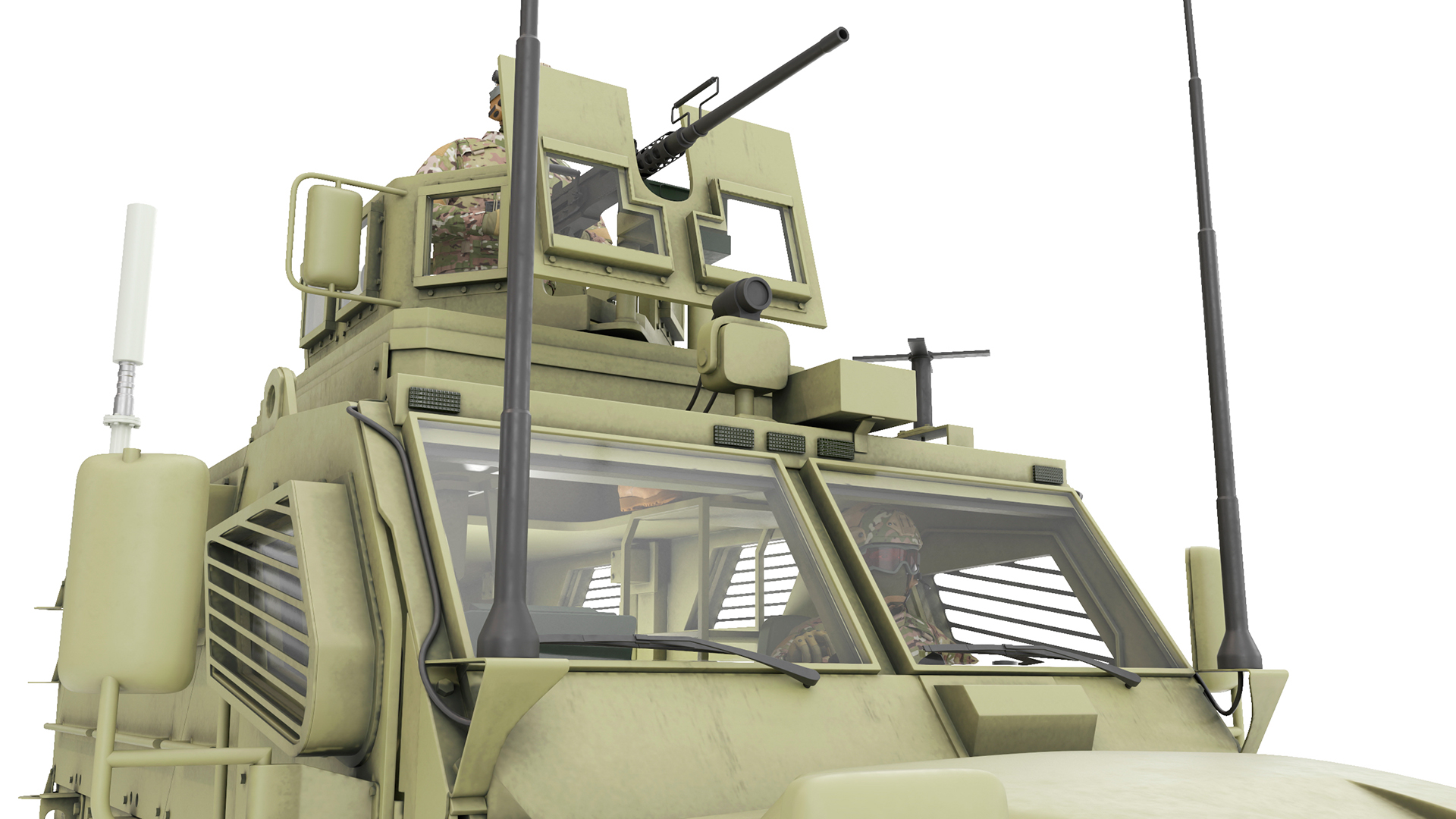 Military Armored Vehicle Green with Soldiers 3D model