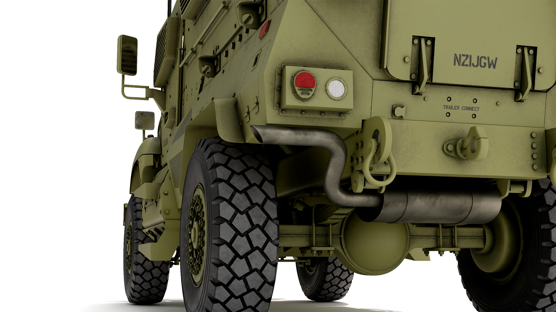 Military Armored Vehicle Green with Soldiers 3D model