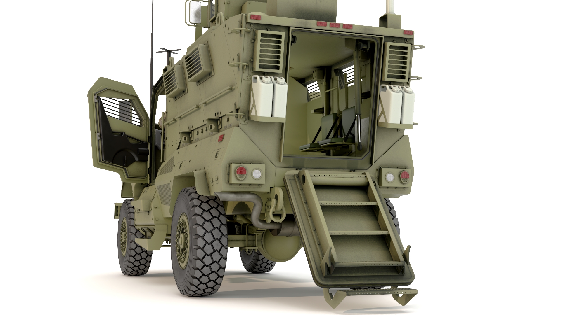 Military Armored Vehicle Green with Soldiers 3D model