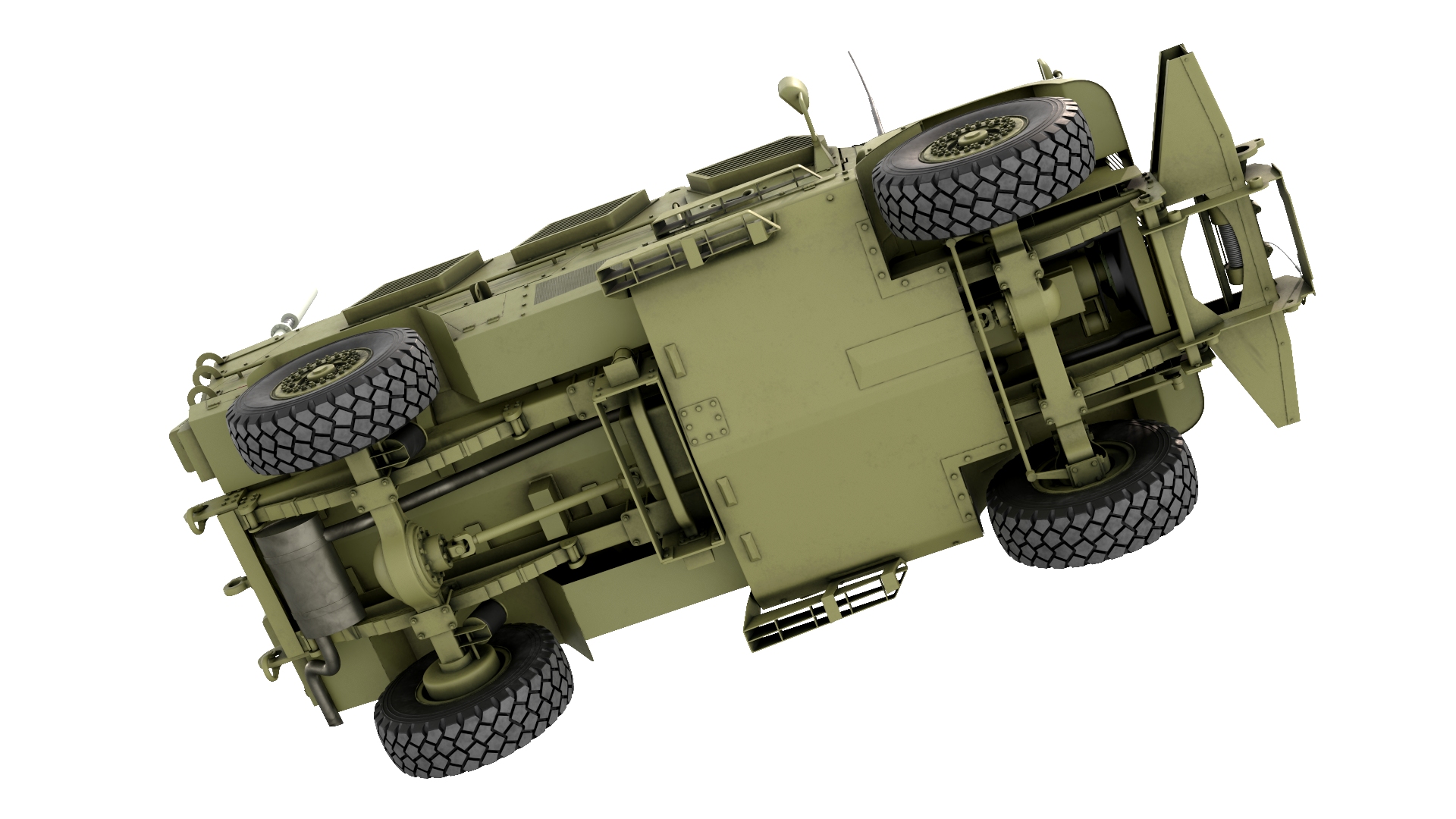 Military Armored Vehicle Green with Soldiers 3D model