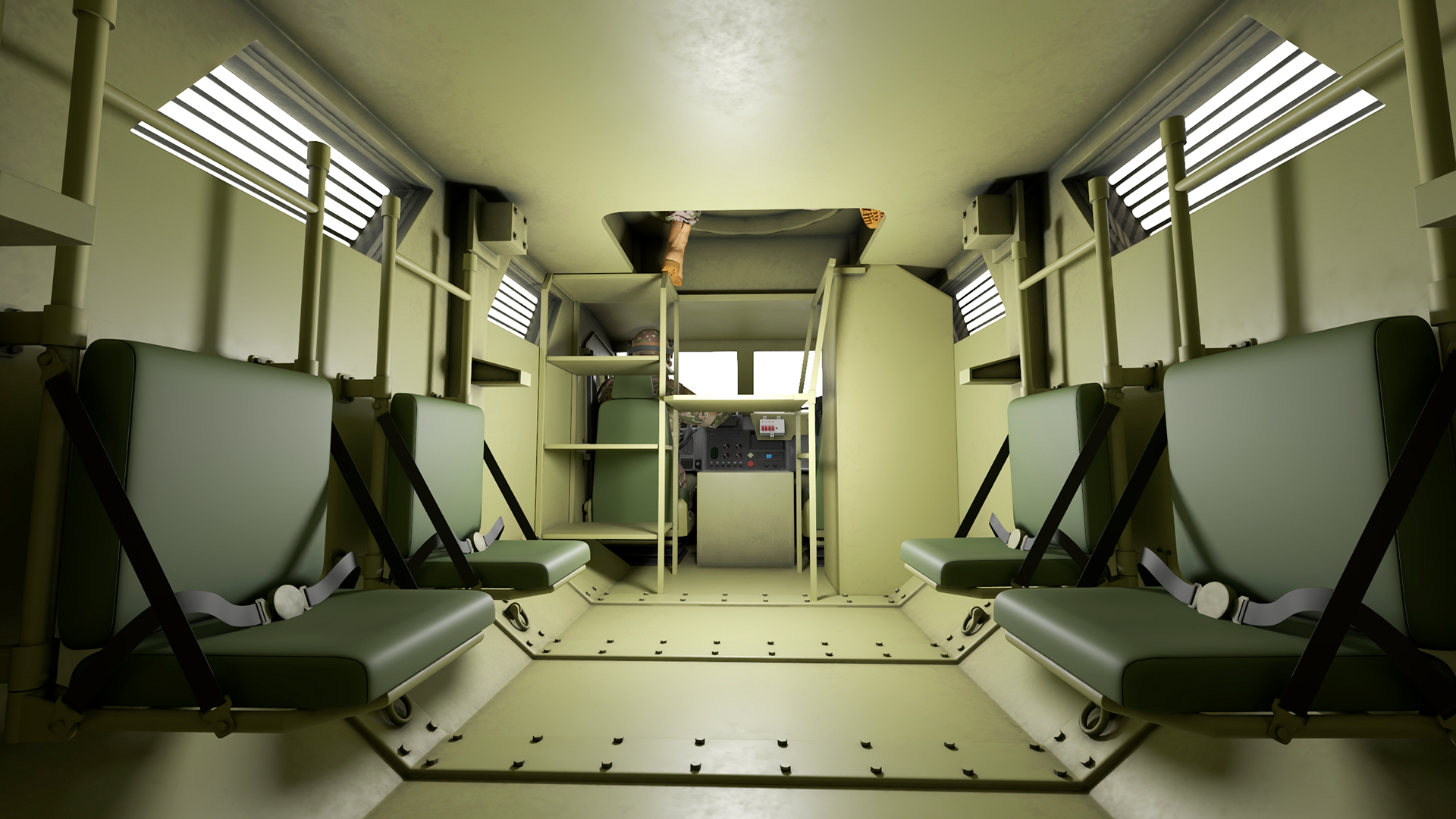 Military Armored Vehicle Green with Soldiers 3D model