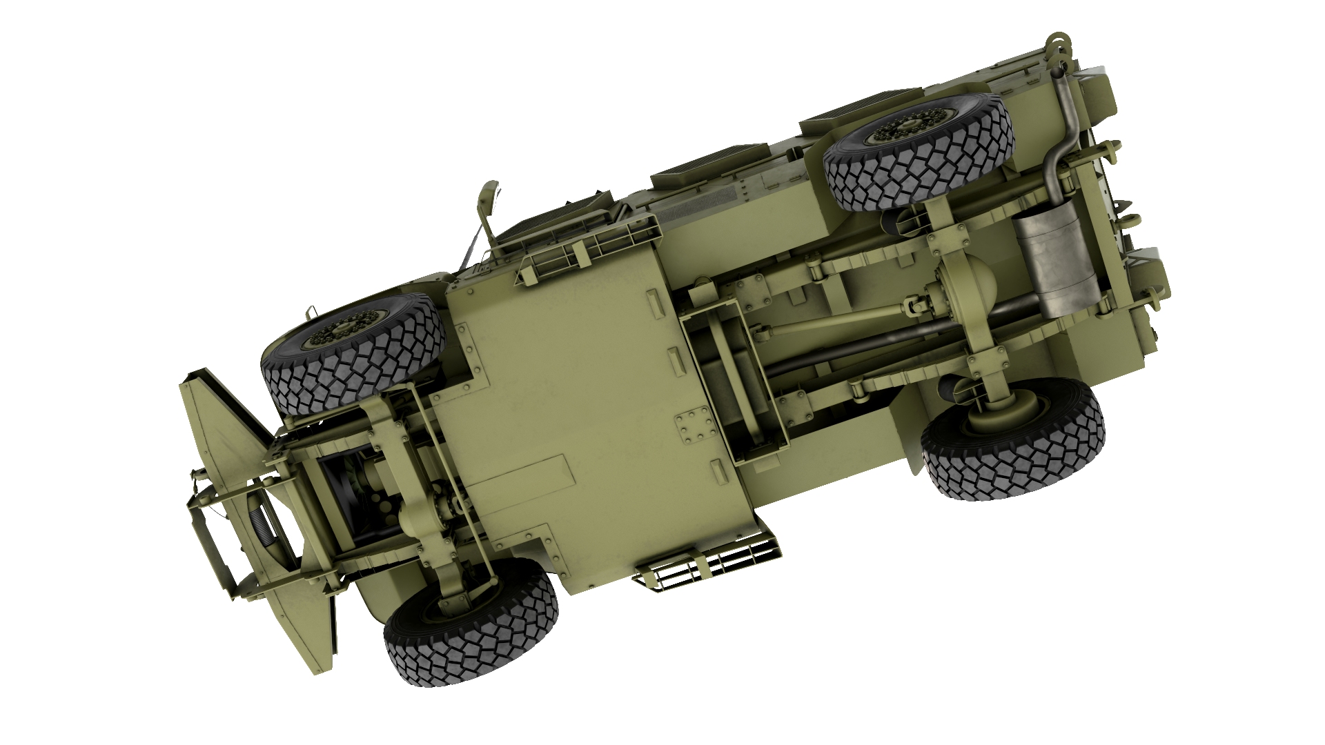 Military Armored Vehicle Green with Soldiers 3D model