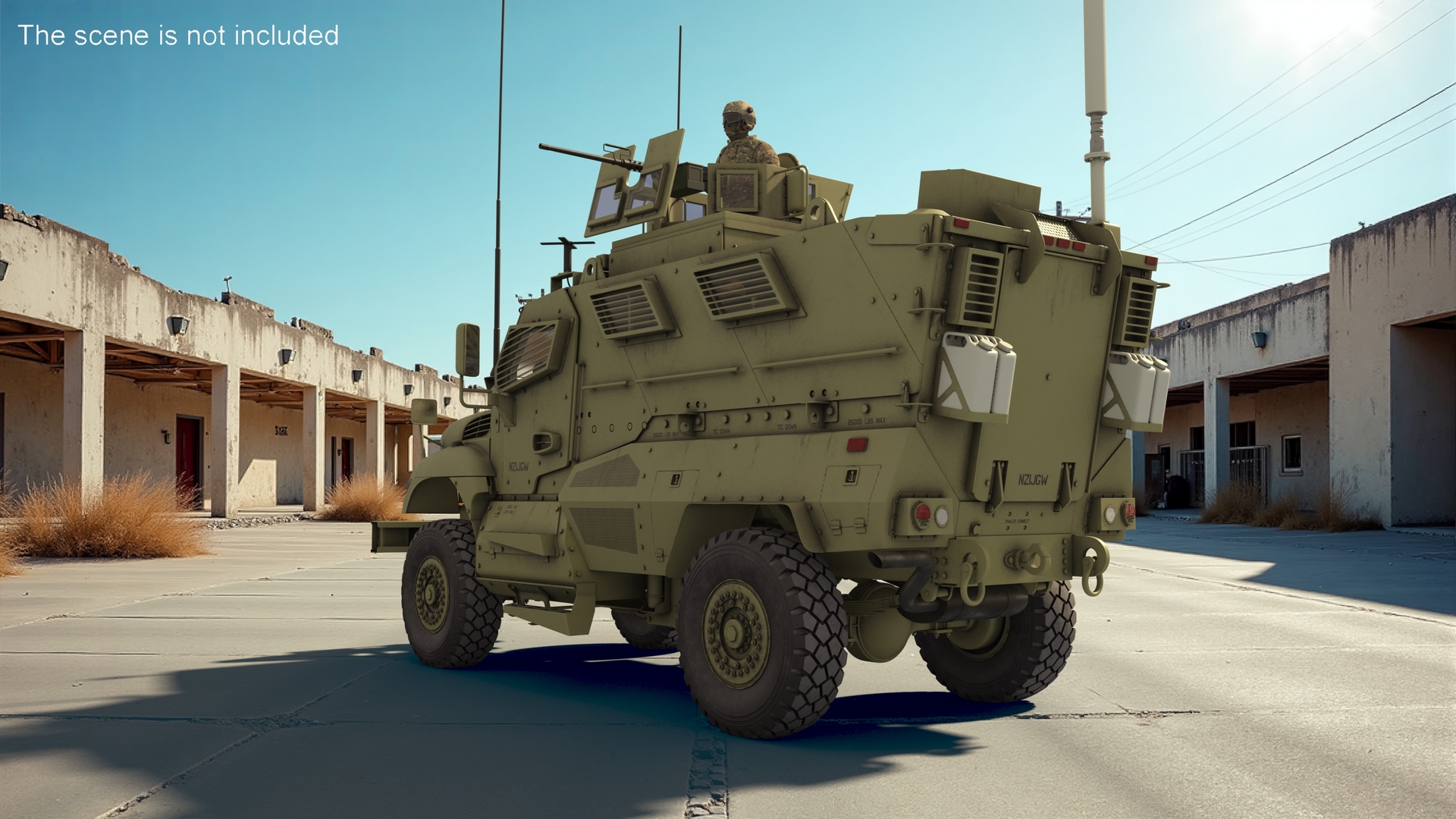 Military Armored Vehicle Green with Soldiers 3D model
