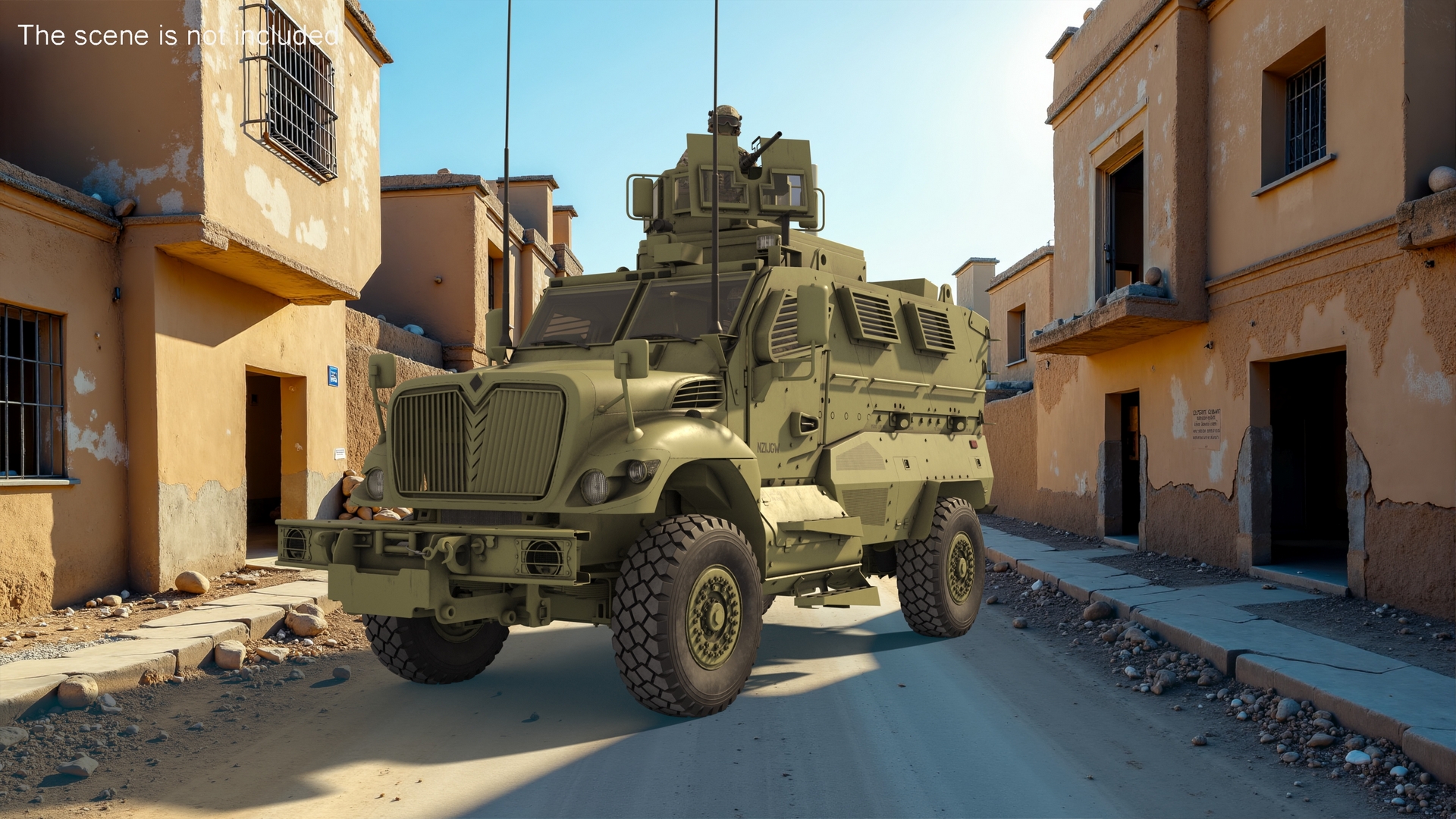 Military Armored Vehicle Green with Soldiers 3D model