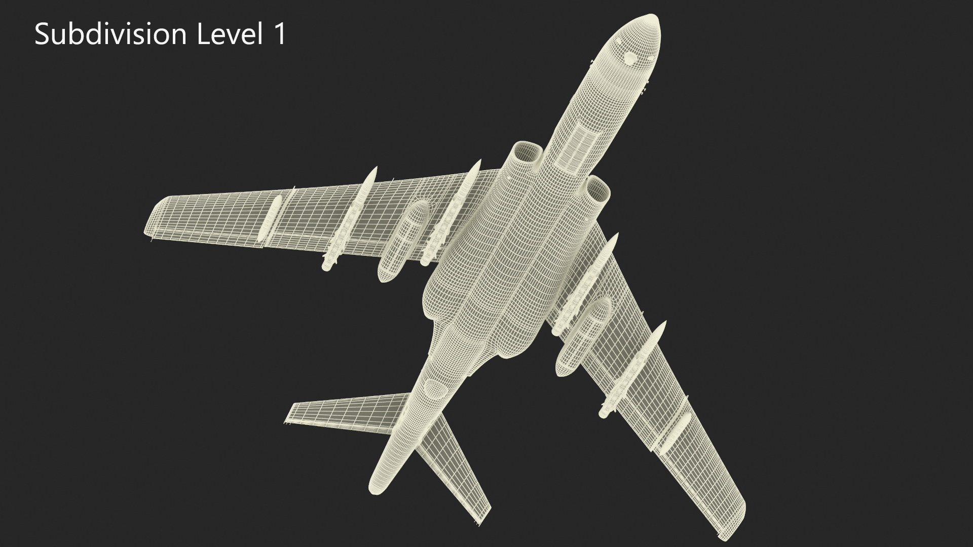 3D model Xian H-6 China Strategic Bomber with Weapon Maritime Strike Rigged for Cinema 4D