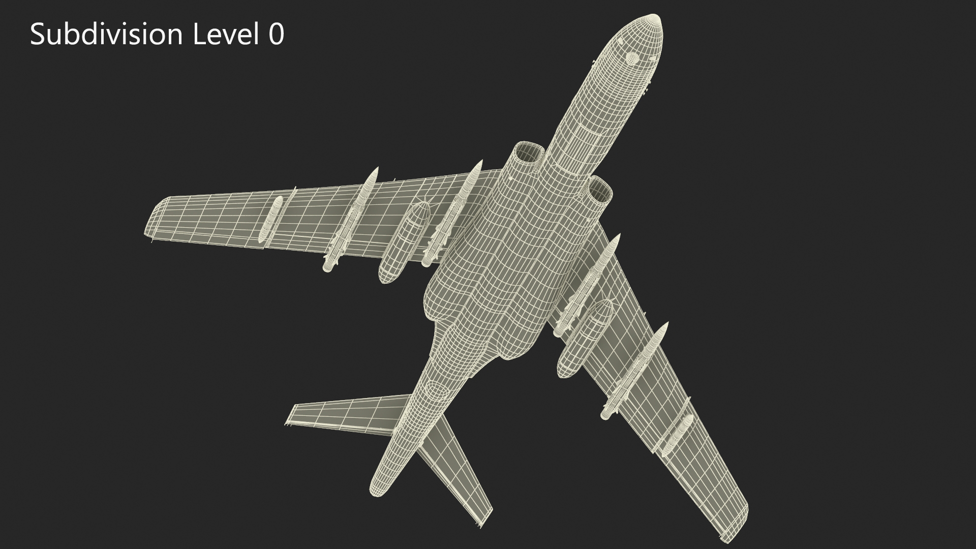 3D model Xian H-6 China Strategic Bomber with Weapon Maritime Strike Rigged for Cinema 4D