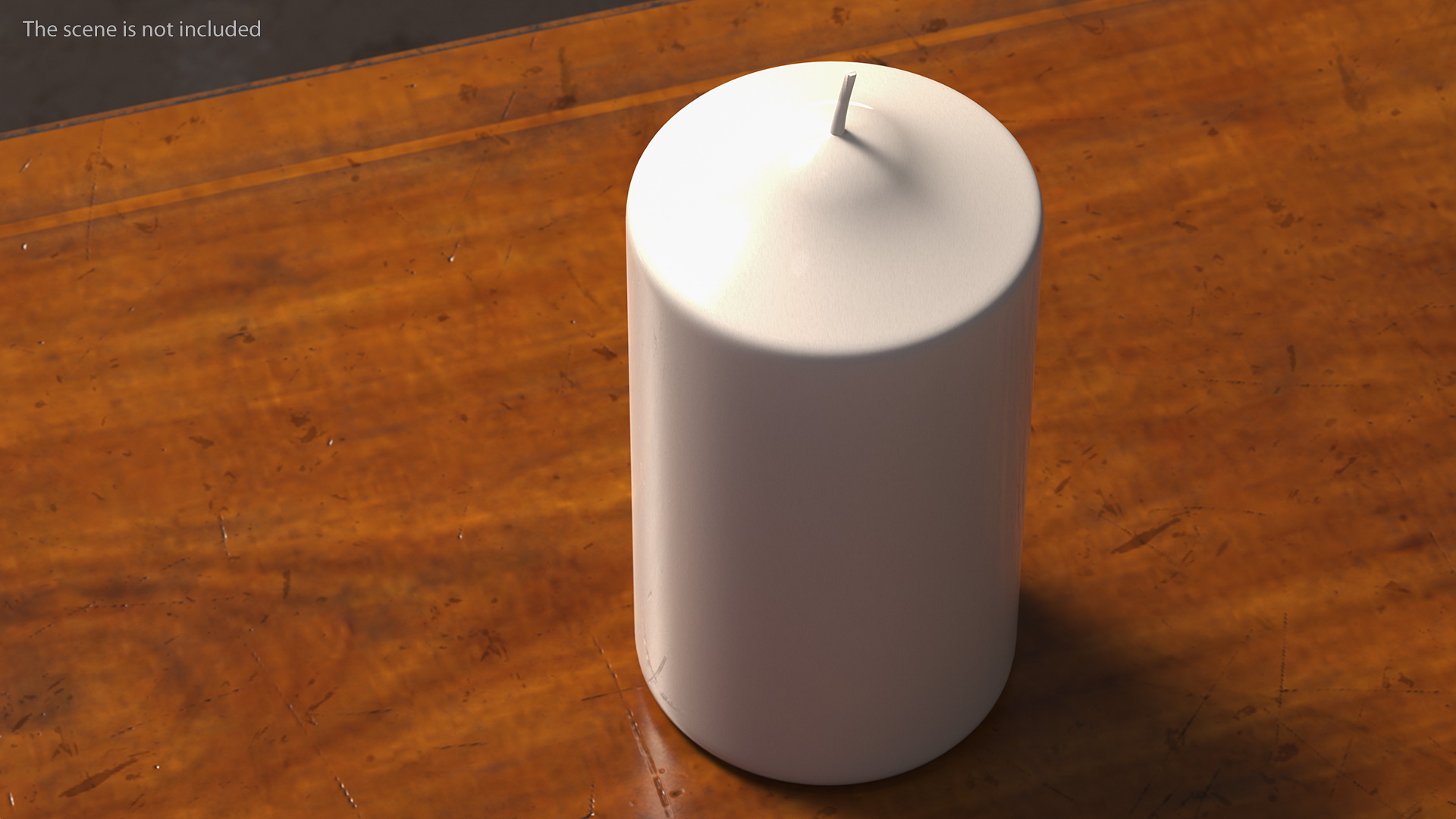 3D Dome Top Pillar Candle White model