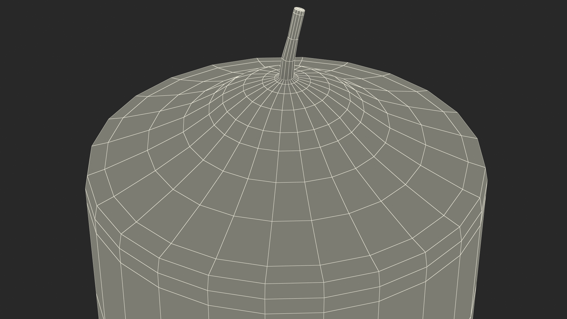 3D Dome Top Pillar Candle White model