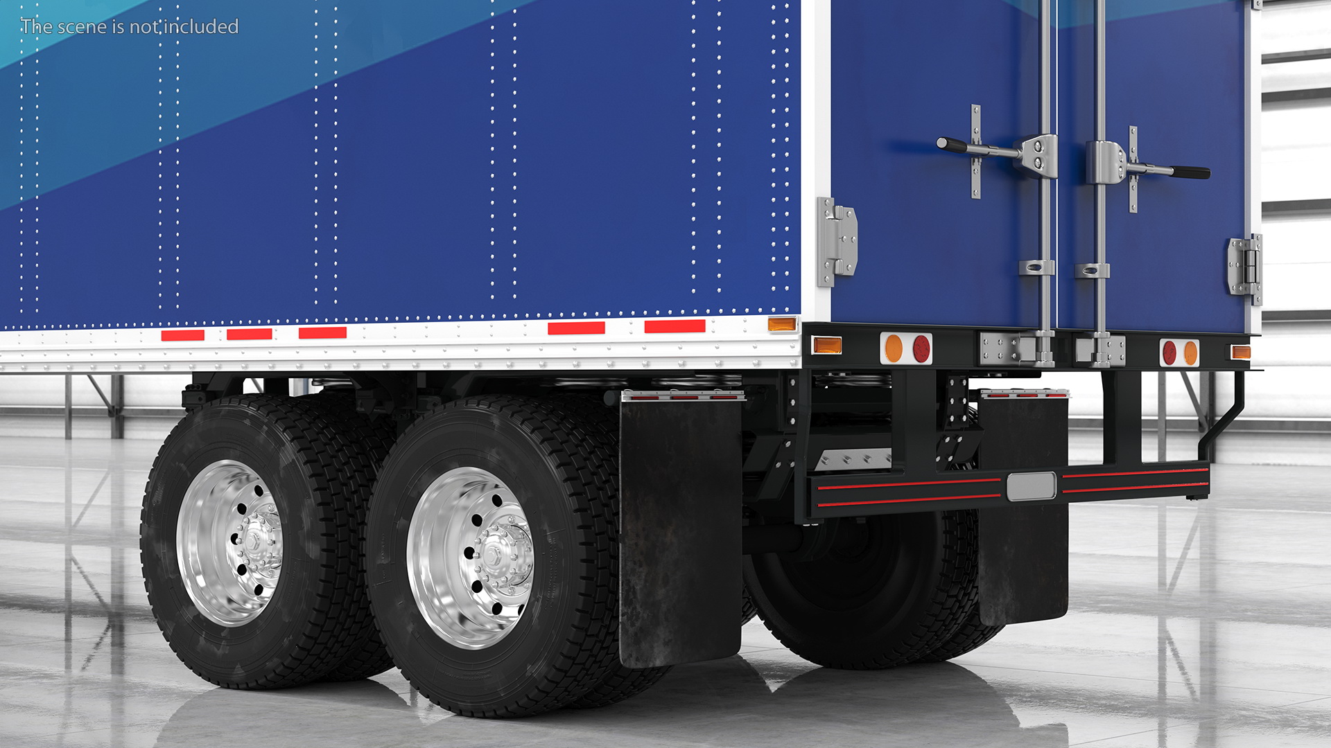 Semi Truck with Trailer Generic Simple Interior Your Design 3D model