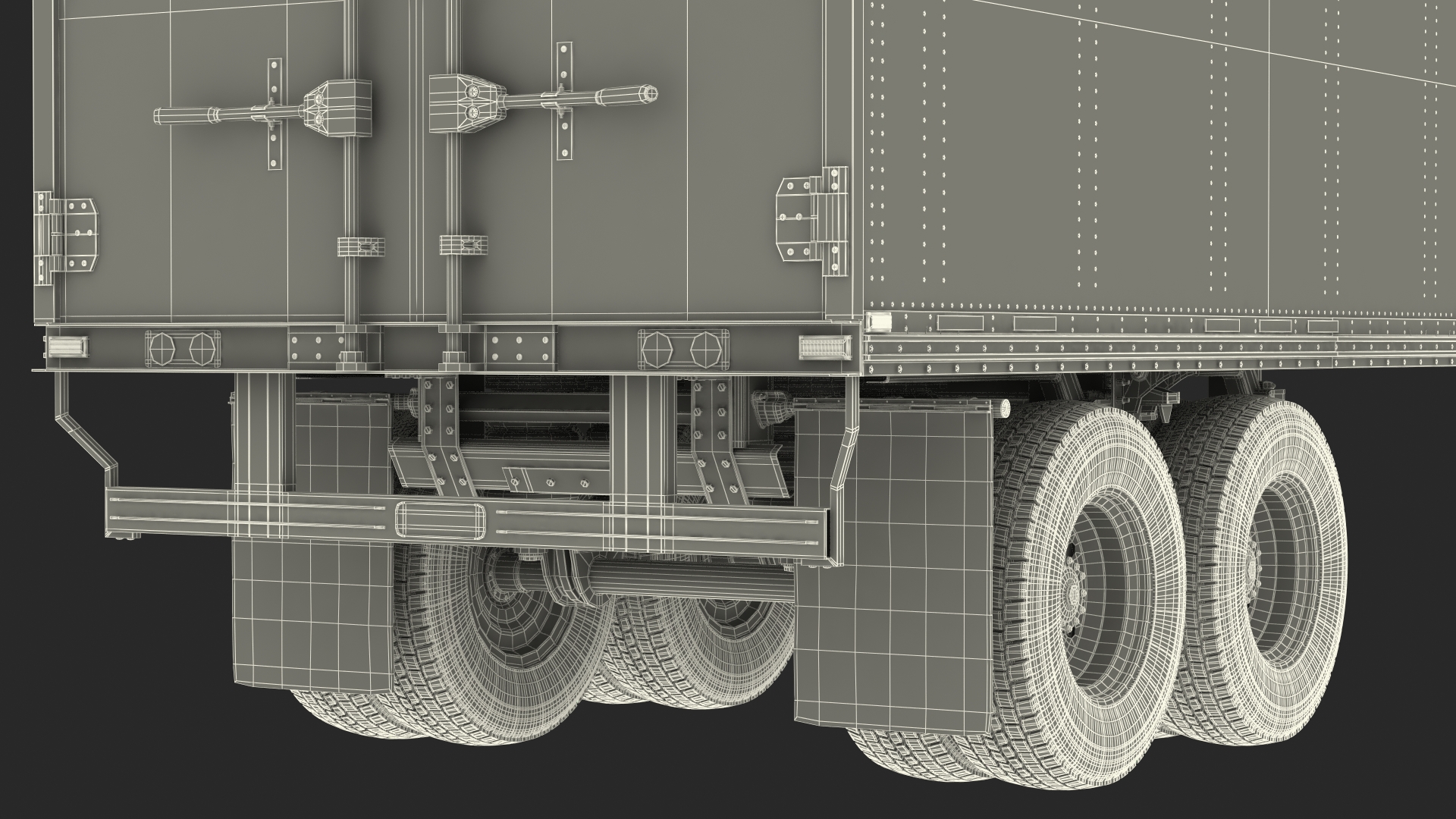 Semi Truck with Trailer Generic Simple Interior Your Design 3D model