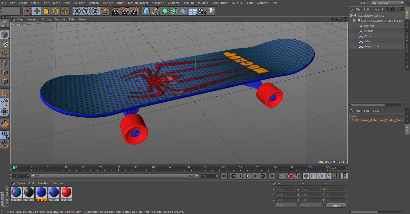 Classic Skateboard Spider-Man 3D model