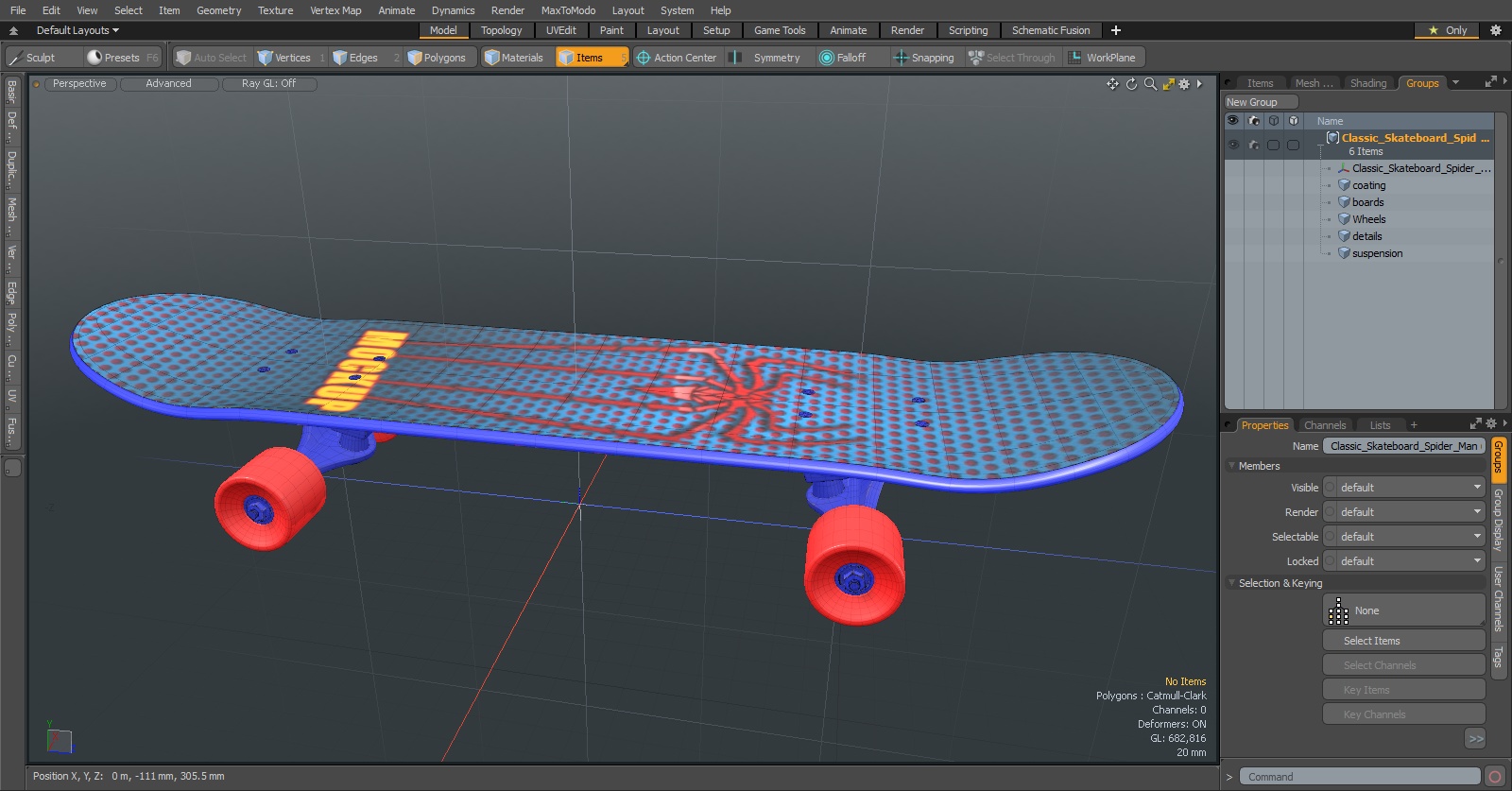 Classic Skateboard Spider-Man 3D model