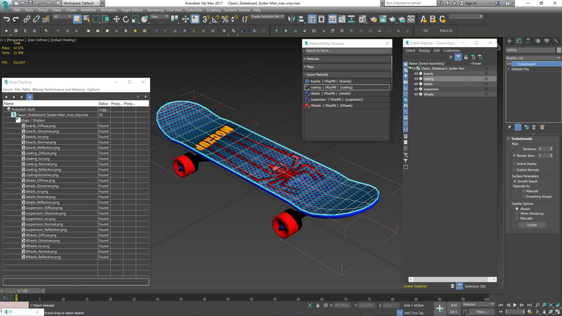 Classic Skateboard Spider-Man 3D model