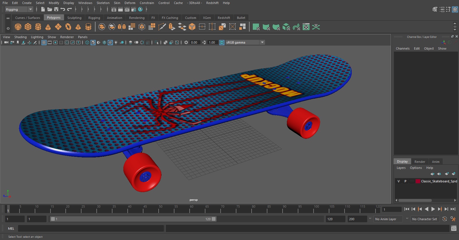 Classic Skateboard Spider-Man 3D model