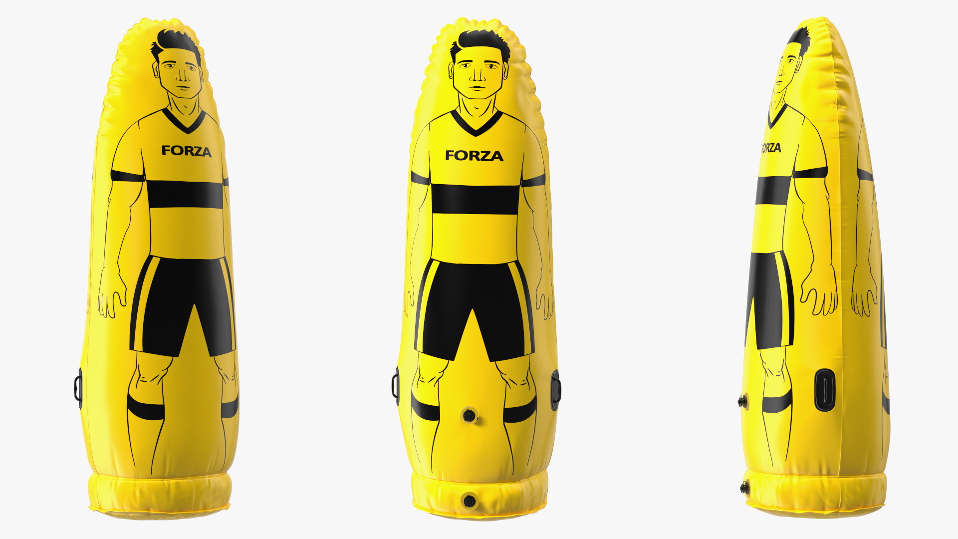 Inflatable Soccer Kick Dummy Junior Yellow 3D
