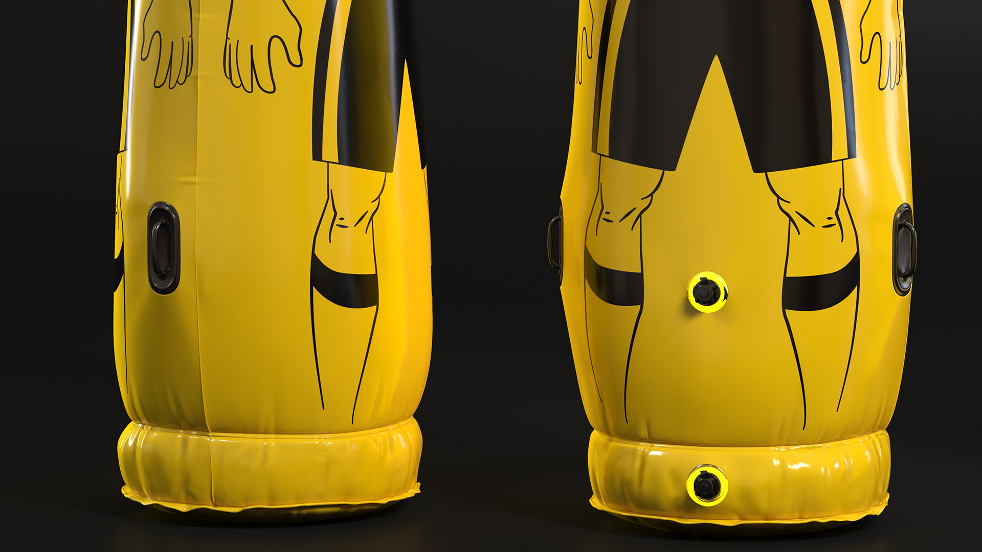Inflatable Soccer Kick Dummy Junior Yellow 3D