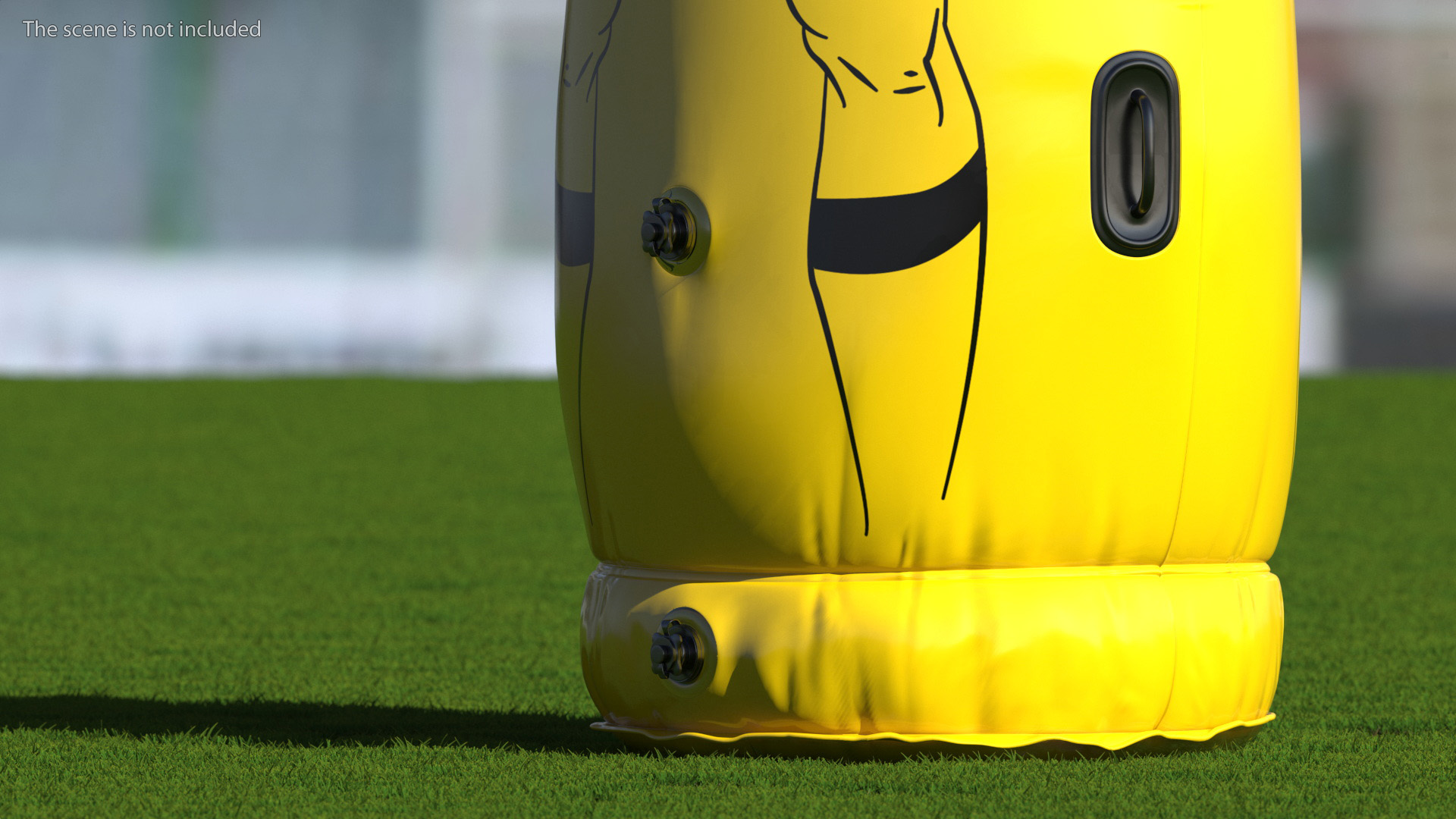 Inflatable Soccer Kick Dummy Junior Yellow 3D