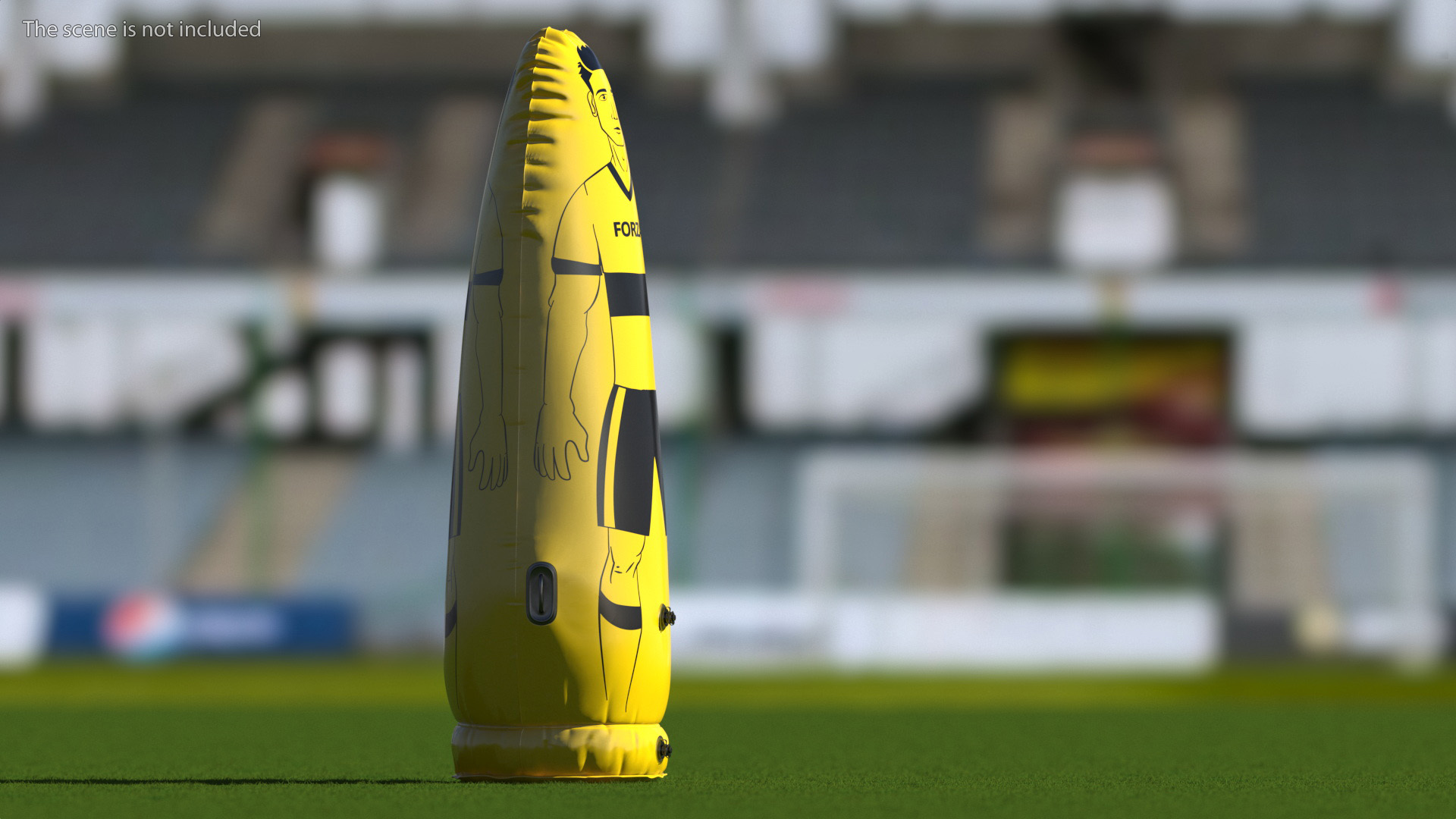 Inflatable Soccer Kick Dummy Junior Yellow 3D
