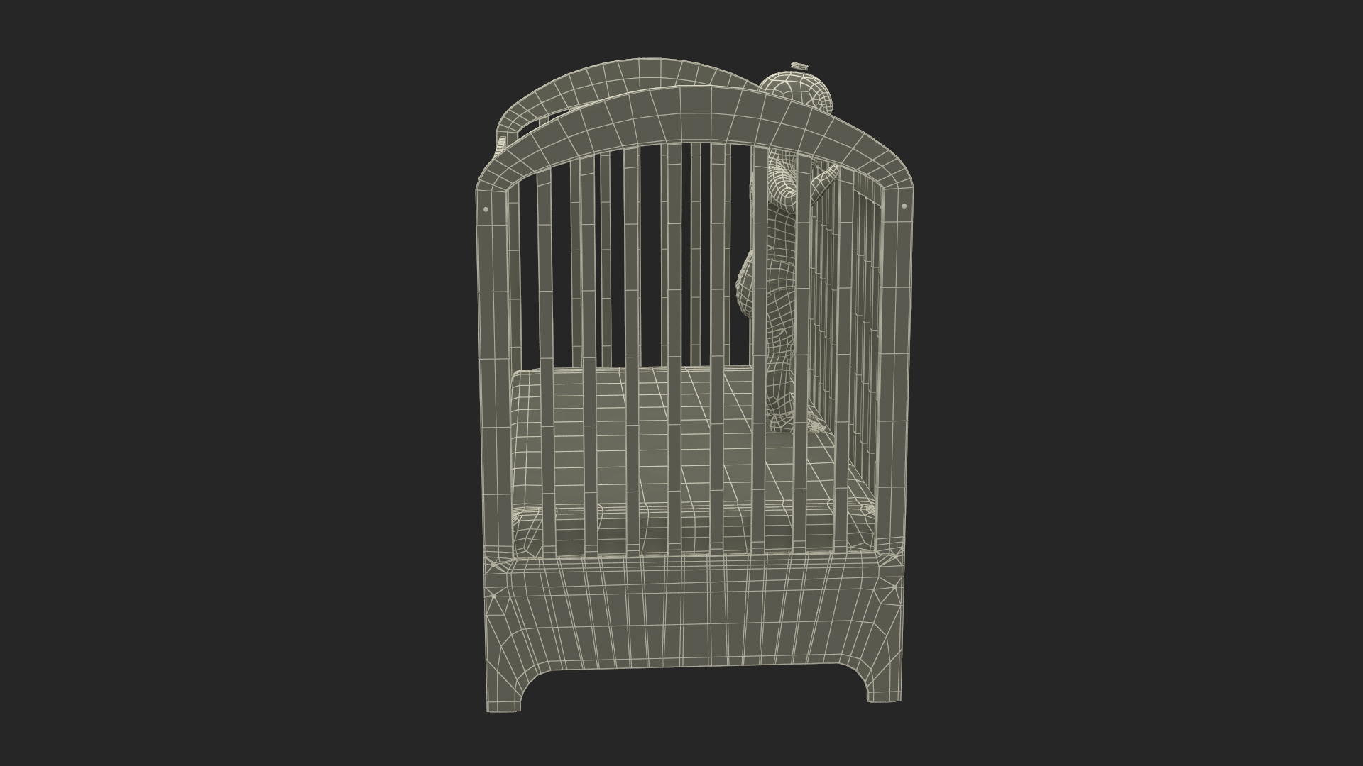 3D Little Girl in Bed Standing Fur