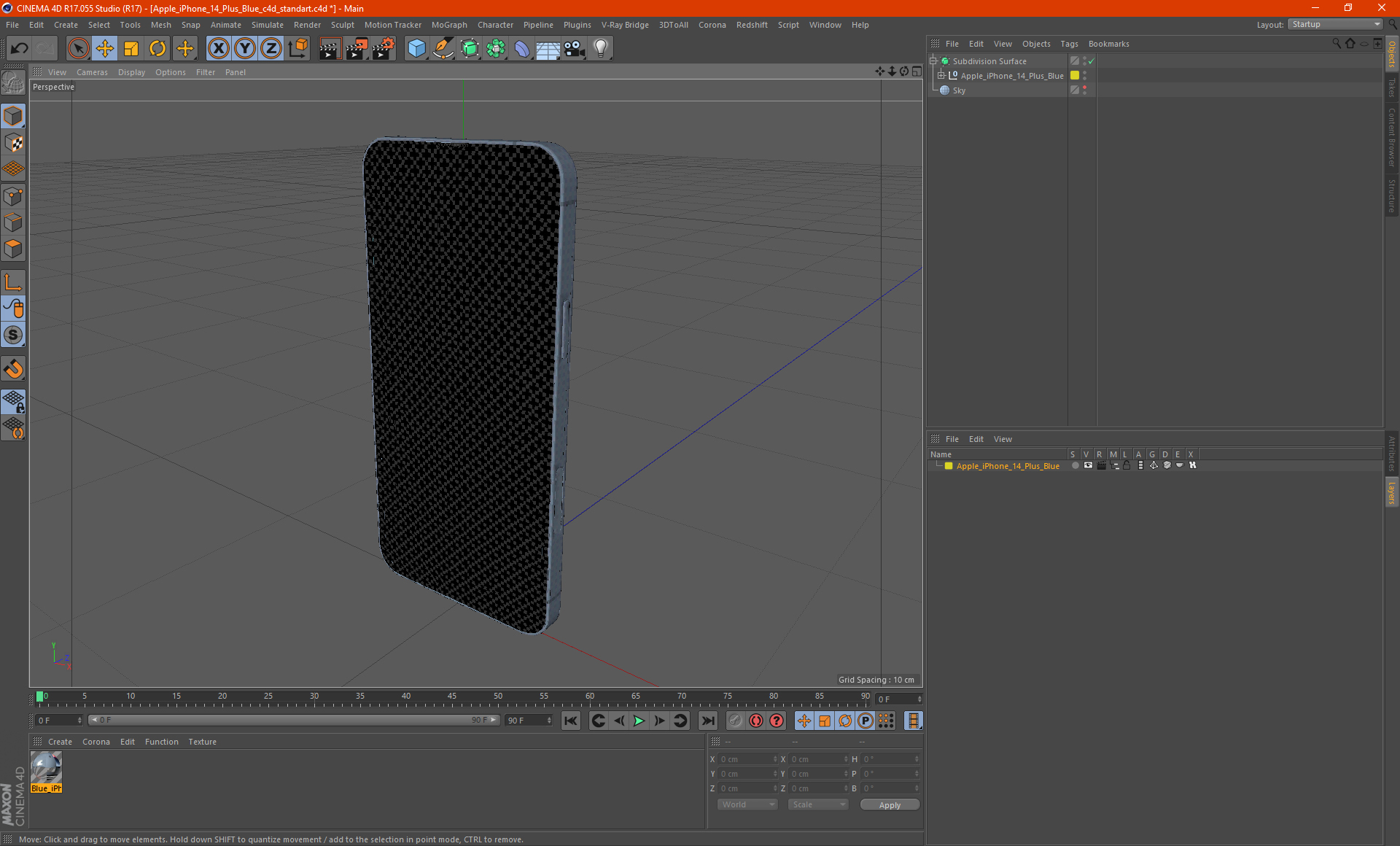 3D model Apple iPhone 14 Plus Blue