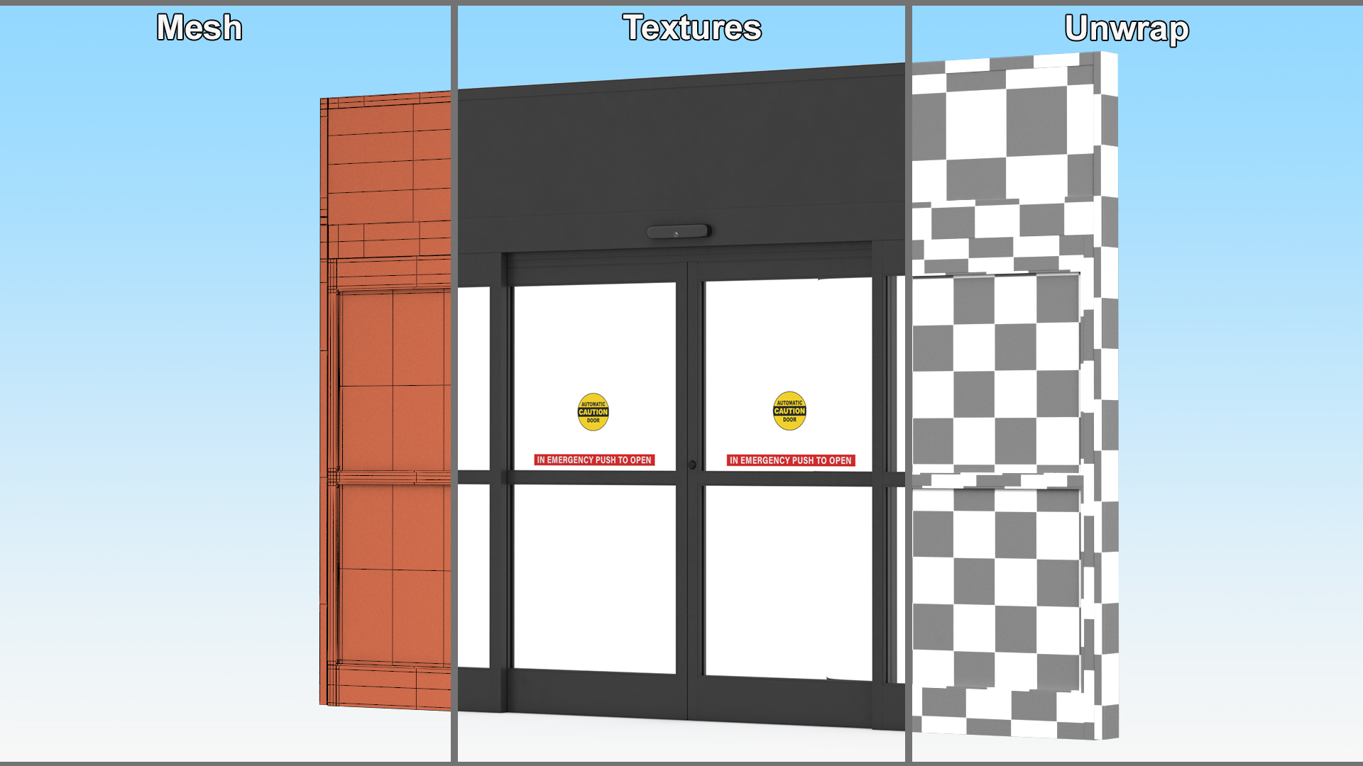 3D Automatic Retail Sliding Door System