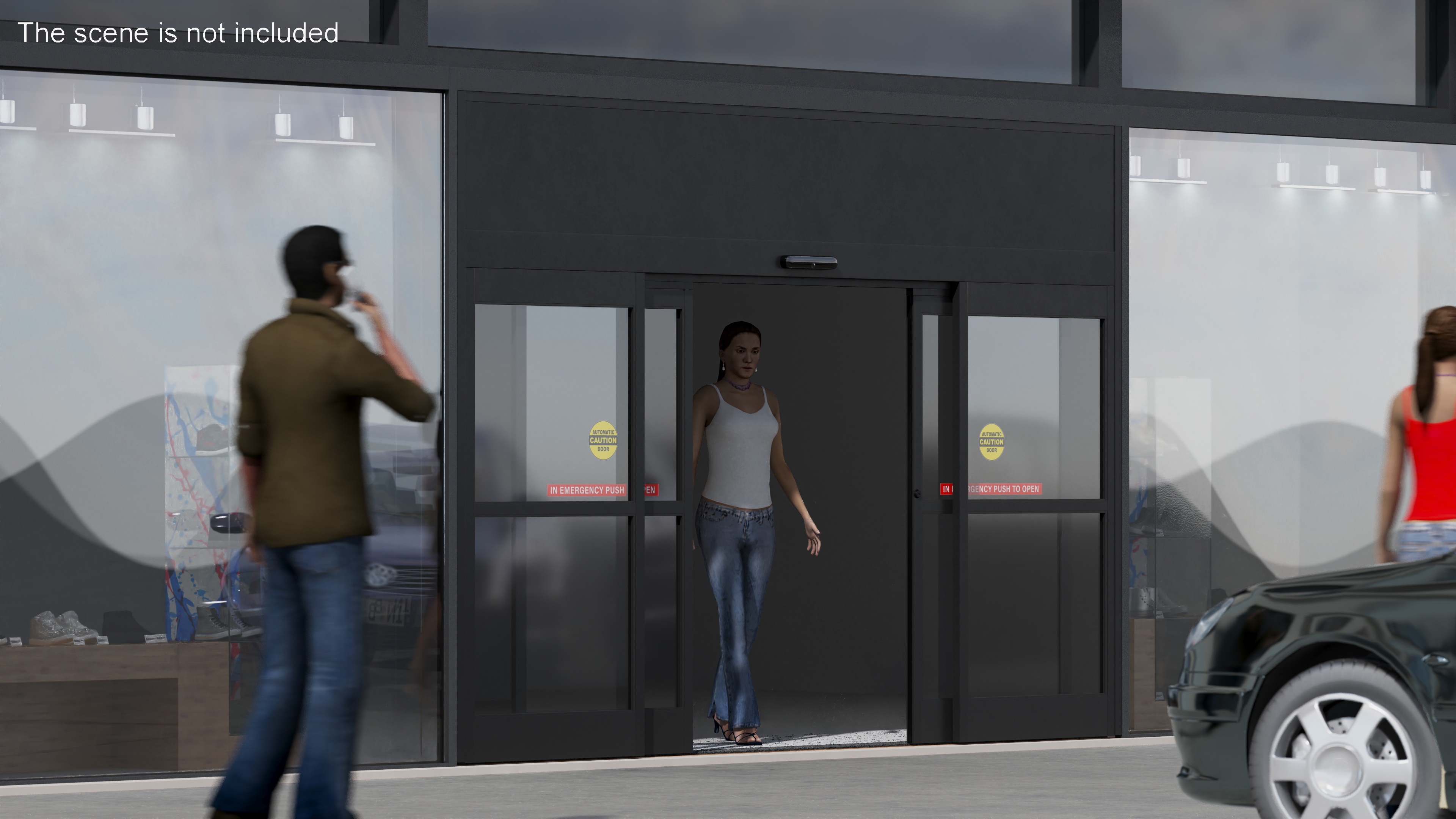 3D Automatic Retail Sliding Door System