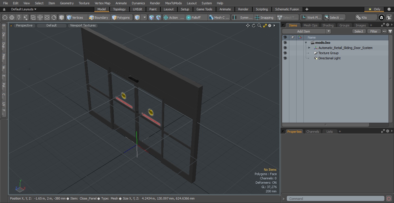 3D Automatic Retail Sliding Door System